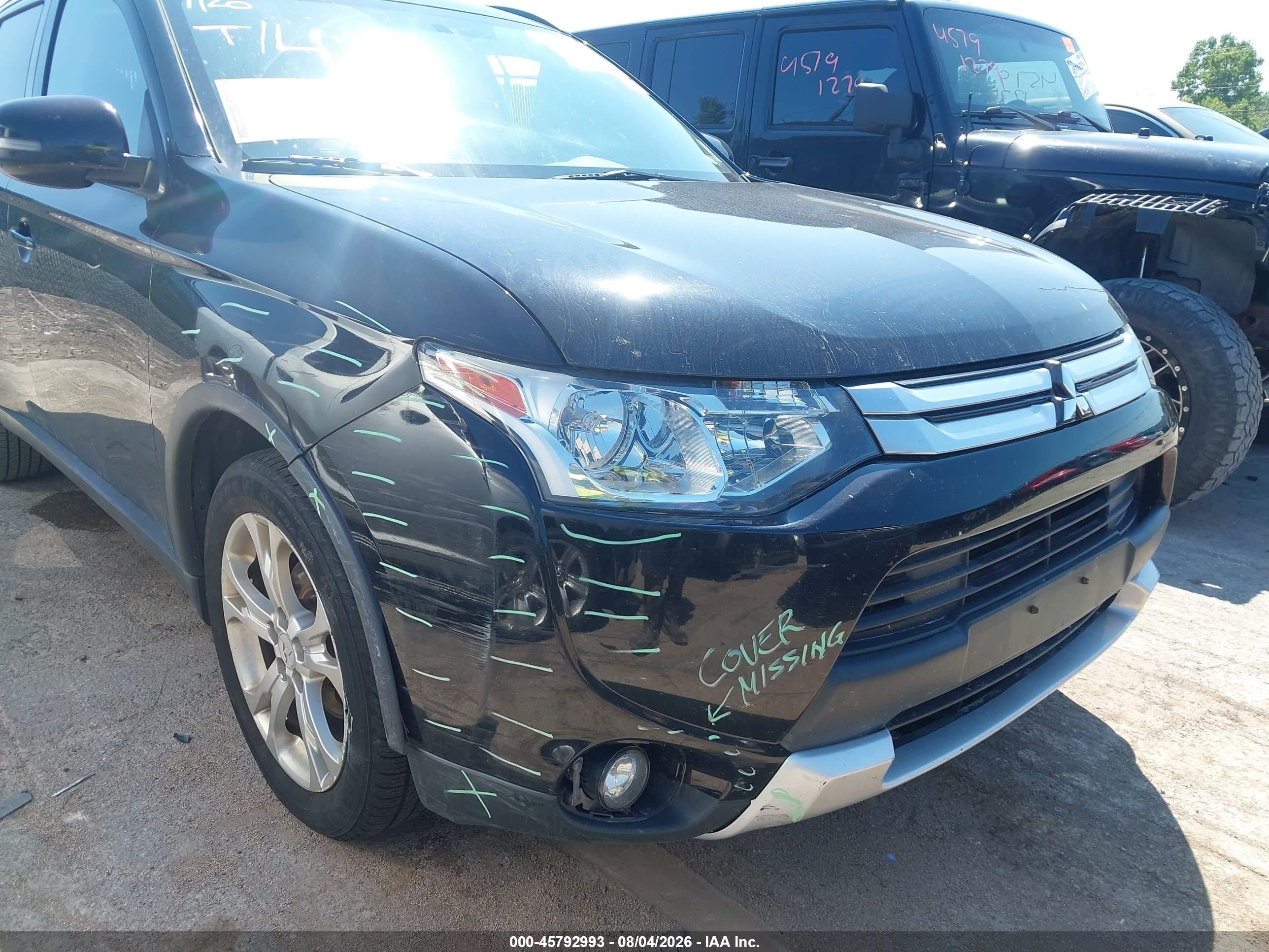 2015 Mitsubishi Outlander Se Черный vin: JA4AD3A38FZ004055