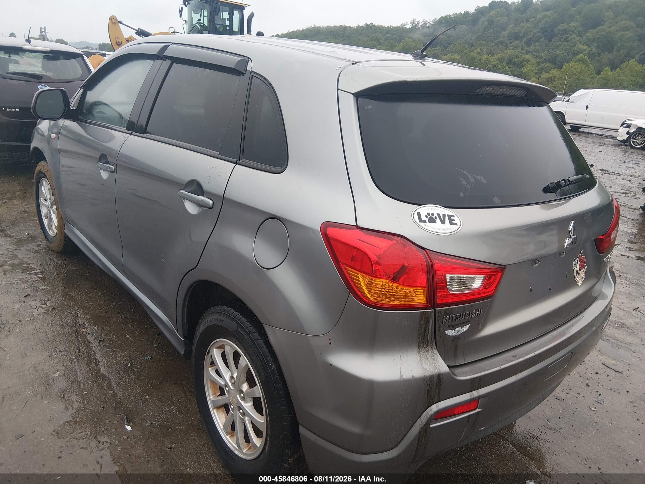 2012 Mitsubishi Outlander Sport Es Gray vin: JA4AP3AU0CZ002859