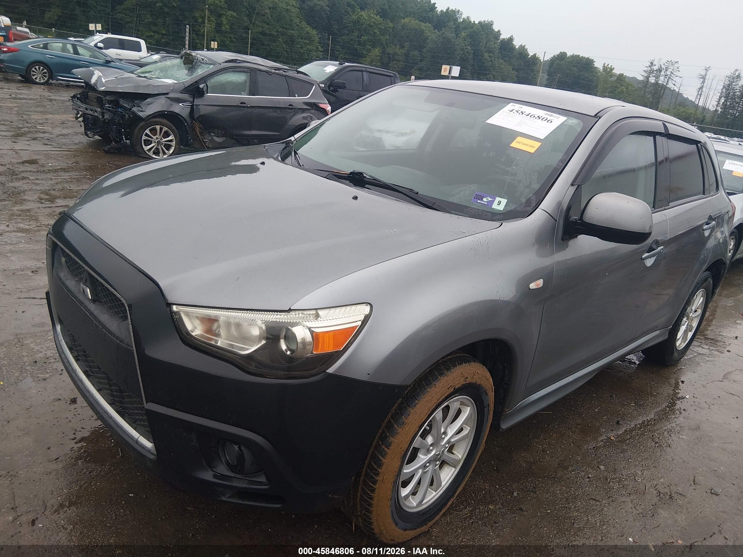 2012 Mitsubishi Outlander Sport Es Gray vin: JA4AP3AU0CZ002859