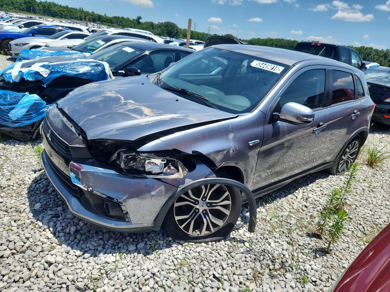 2016 Mitsubishi Outlander Sport Es Silver vin: JA4AP3AU2GZ053088 Damage: Left Head Lamp, Broken, Replacement Required