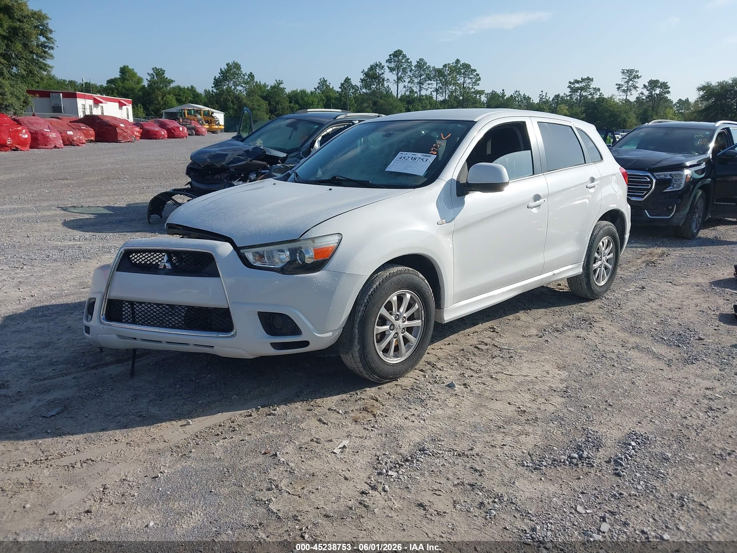 2011 Mitsubishi Outlander Sport Es White vin: JA4AP3AU3BZ022151