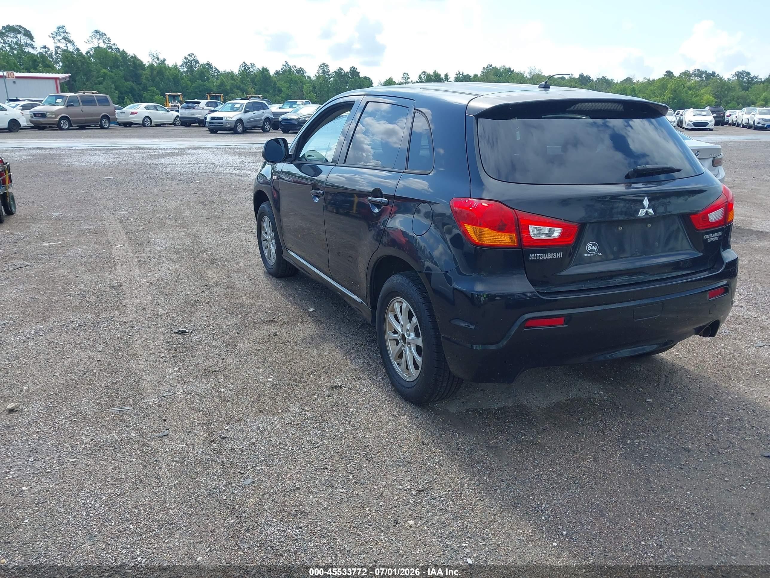 2012 Mitsubishi Outlander Sport Es Black vin: JA4AP3AU6CZ003322
