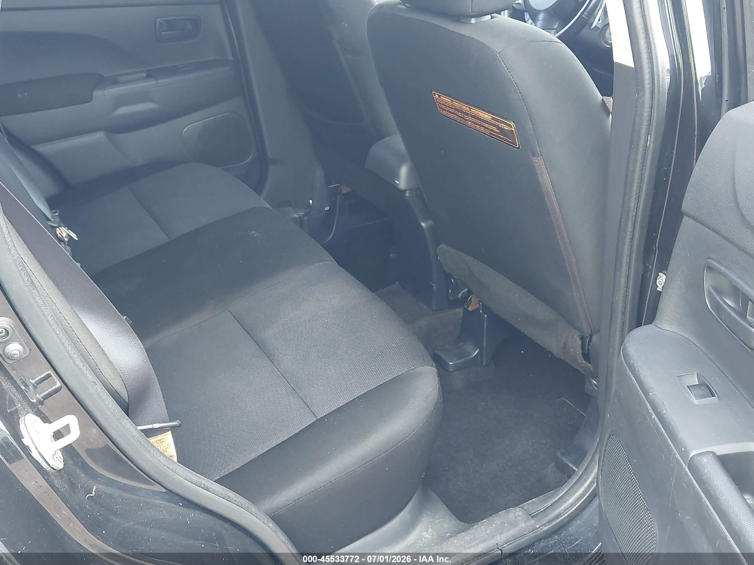 2012 Mitsubishi Outlander Sport Es Black vin: JA4AP3AU6CZ003322