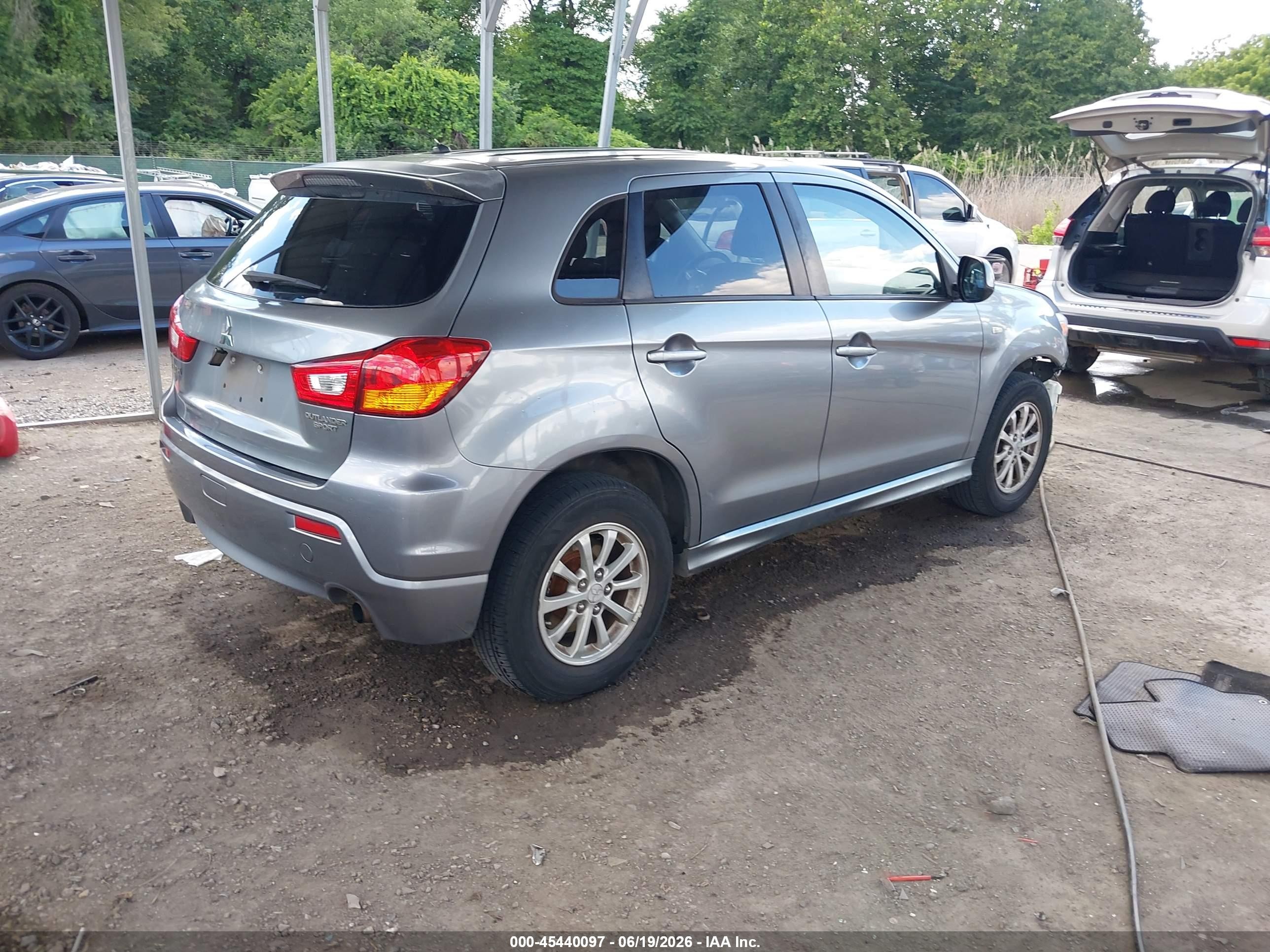 2012 Mitsubishi Outlander Sport Es Gray vin: JA4AP3AU6CZ011002