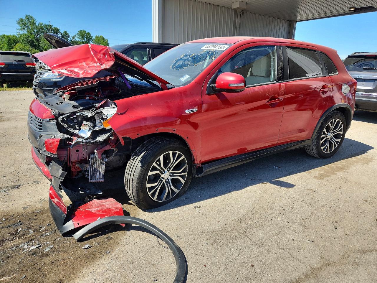 2017 Mitsubishi Outlander Sport Es Красный vin: JA4AP3AU6HZ031371