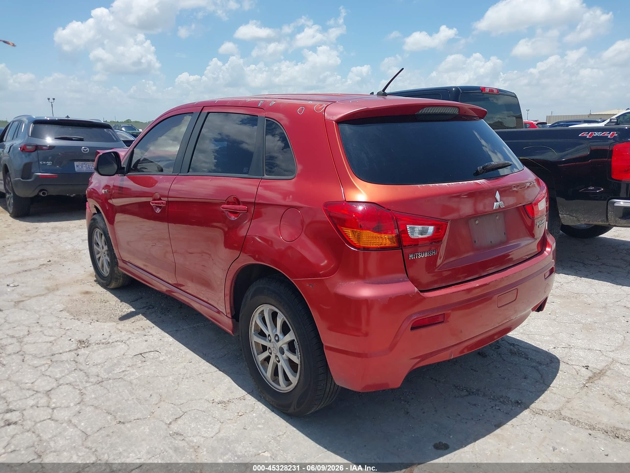 2012 Mitsubishi Outlander Sport Es Red vin: JA4AP3AU8CZ001099