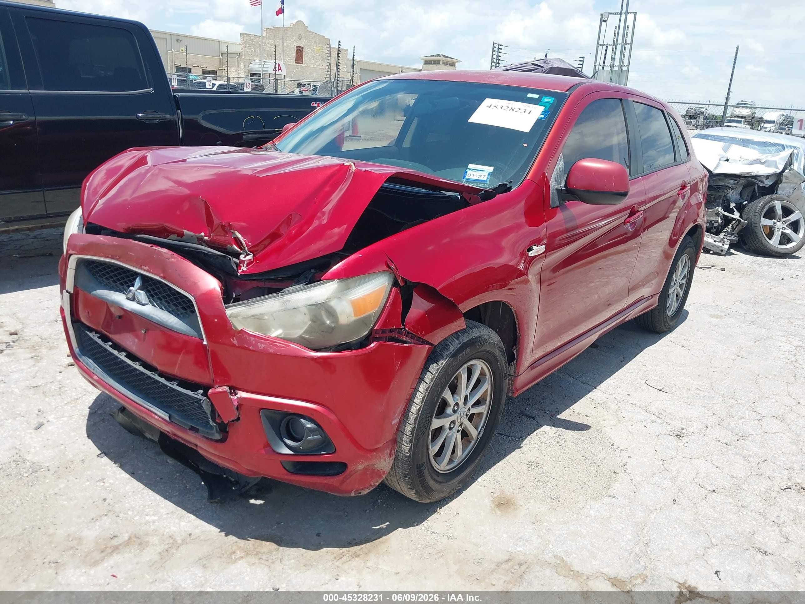 2012 Mitsubishi Outlander Sport Es Red vin: JA4AP3AU8CZ001099