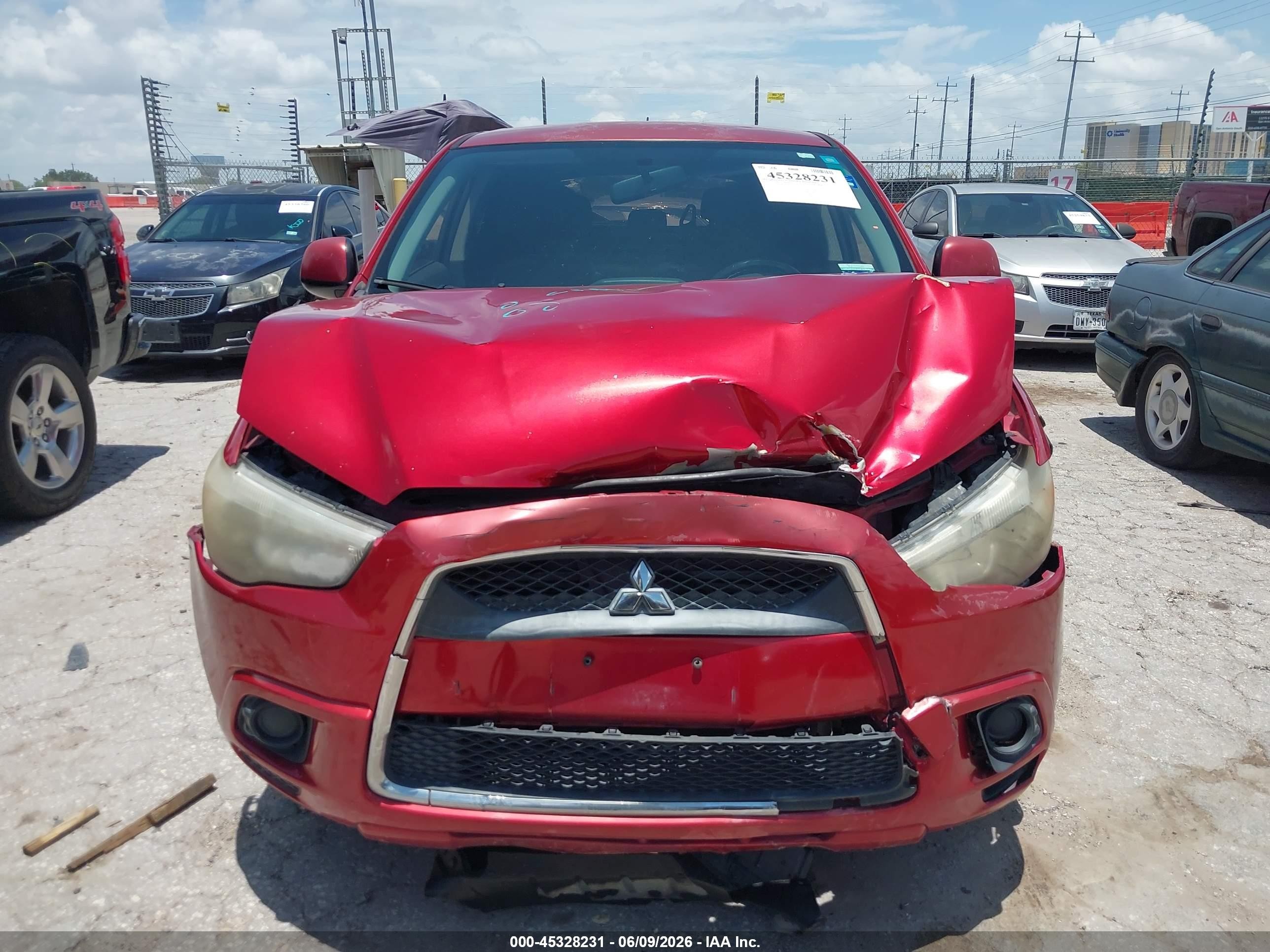 2012 Mitsubishi Outlander Sport Es Red vin: JA4AP3AU8CZ001099