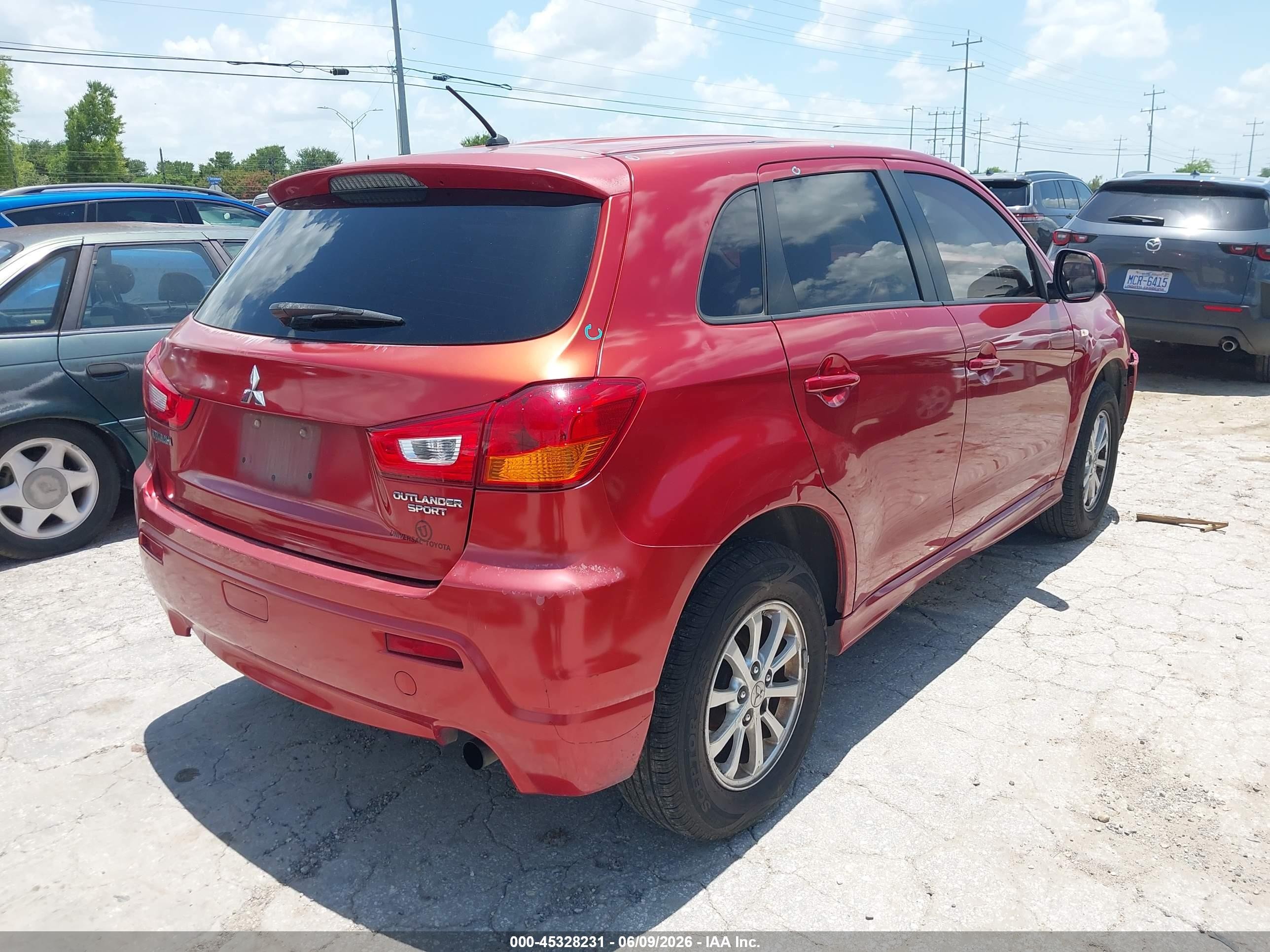 2012 Mitsubishi Outlander Sport Es Red vin: JA4AP3AU8CZ001099