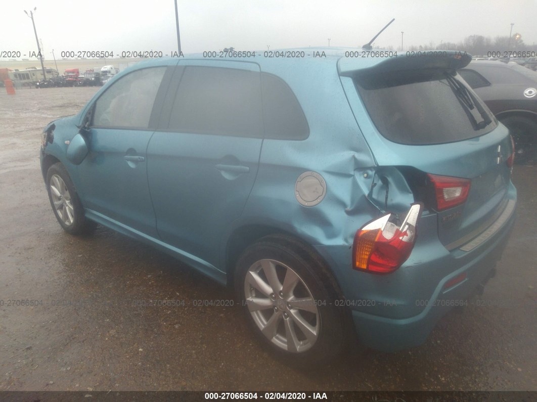 2012 Mitsubishi Outlander Sport Se Blue vin: JA4AP4AU0CZ004682