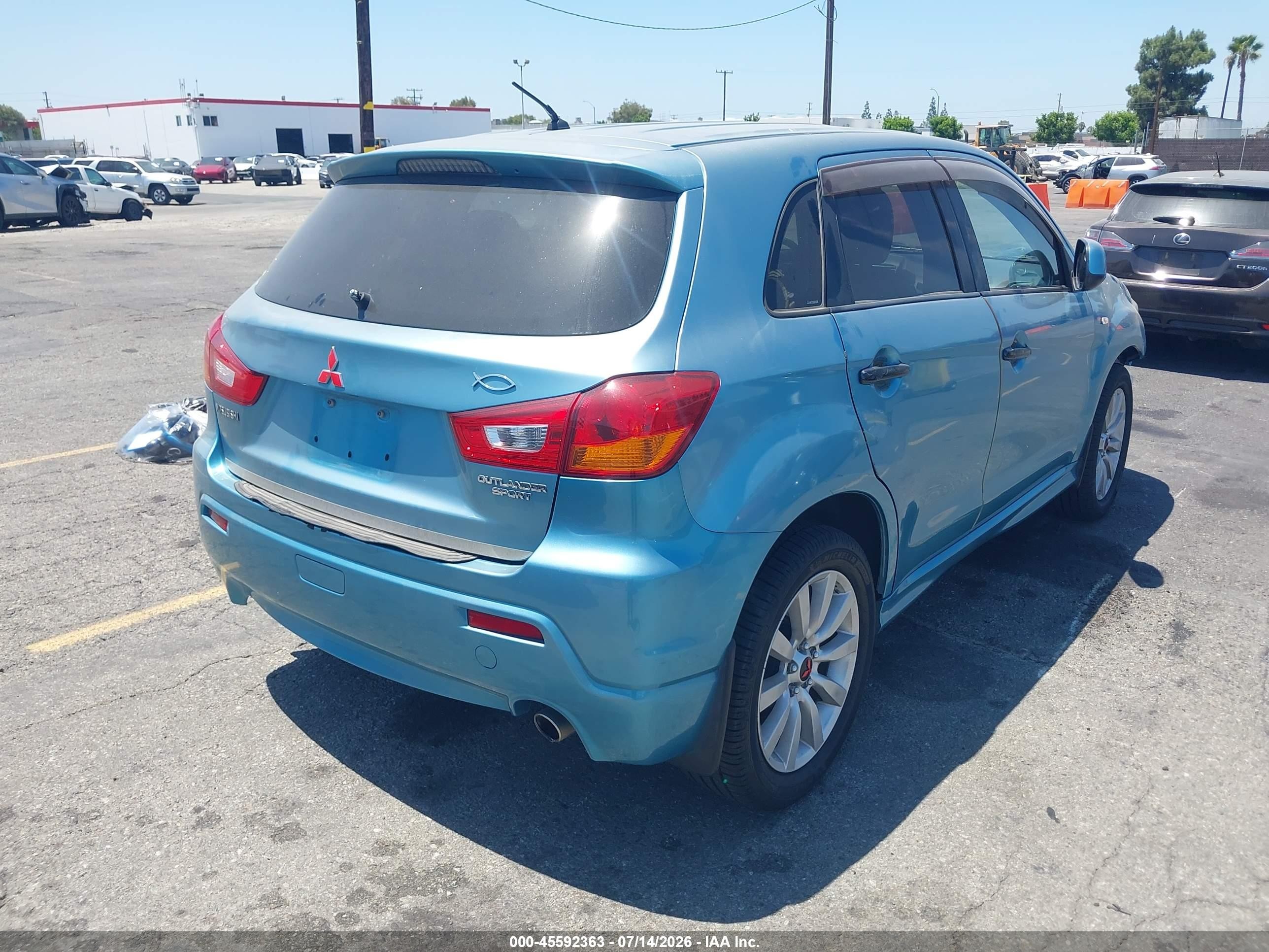 2011 Mitsubishi Outlander Sport Se Teal vin: JA4AP4AU5BZ014185