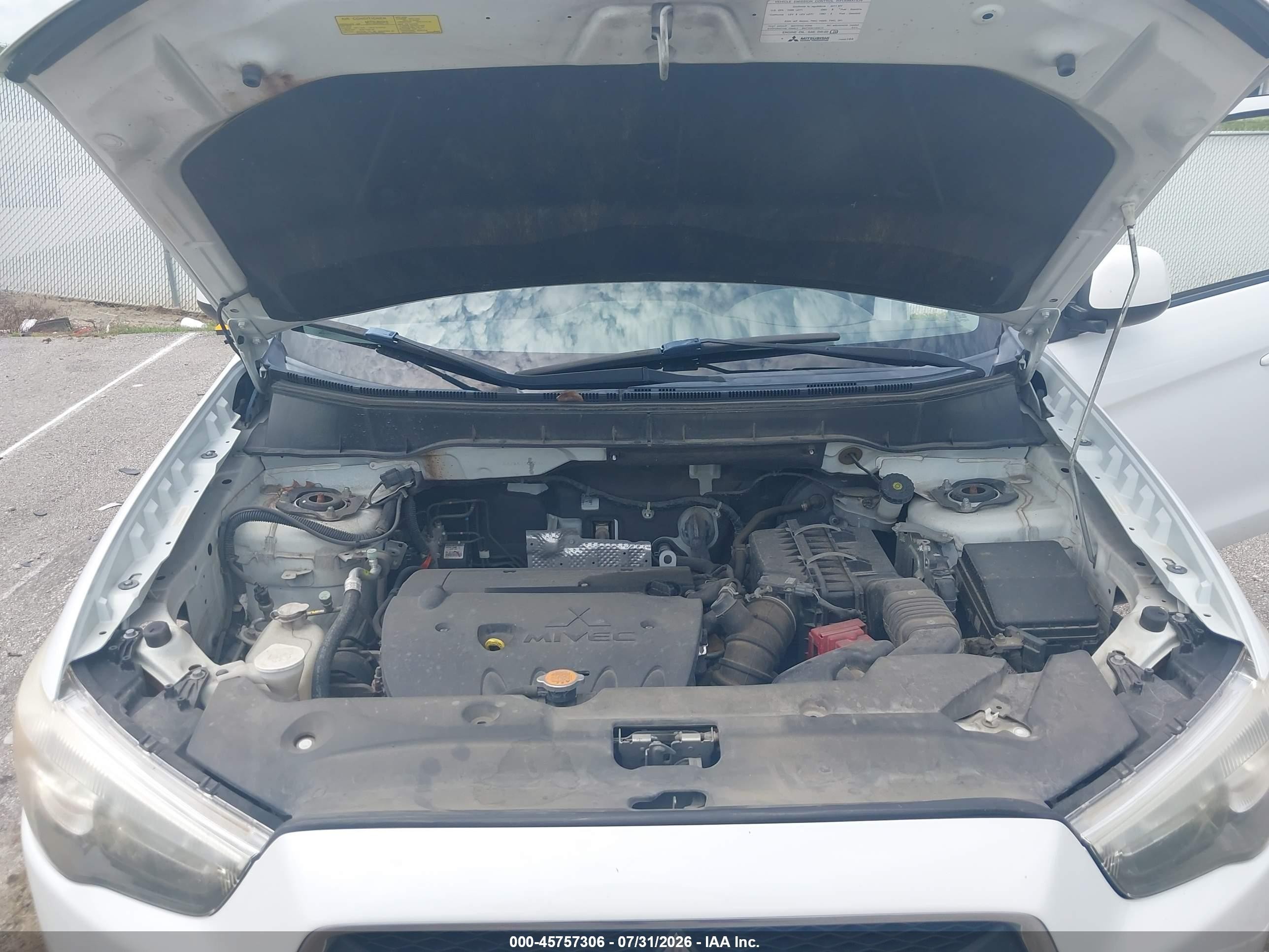 2011 Mitsubishi Outlander Sport Se White vin: JA4AP4AU7BZ005634