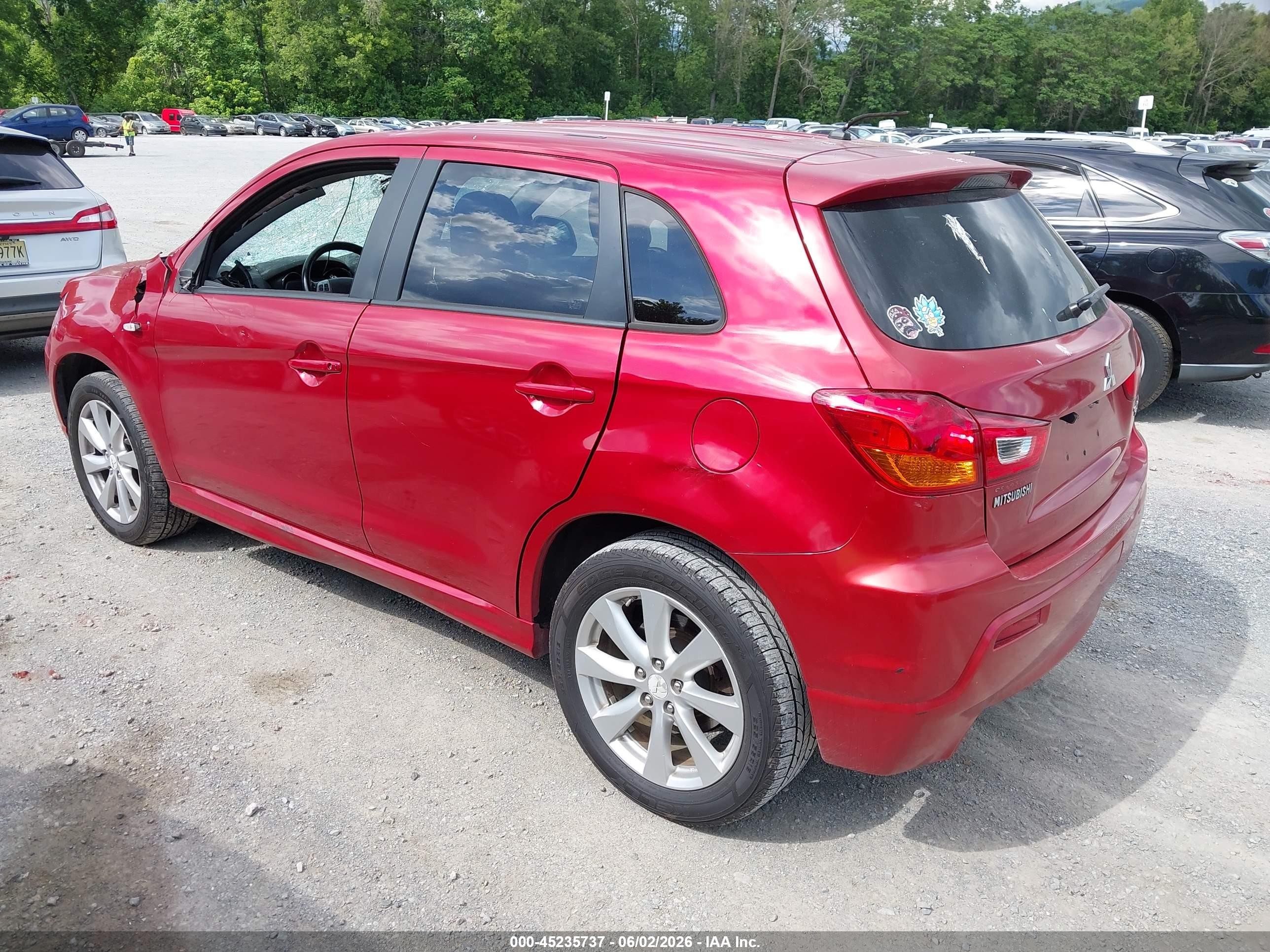 2012 Mitsubishi Outlander Sport Se Red vin: JA4AP4AU7CZ002024