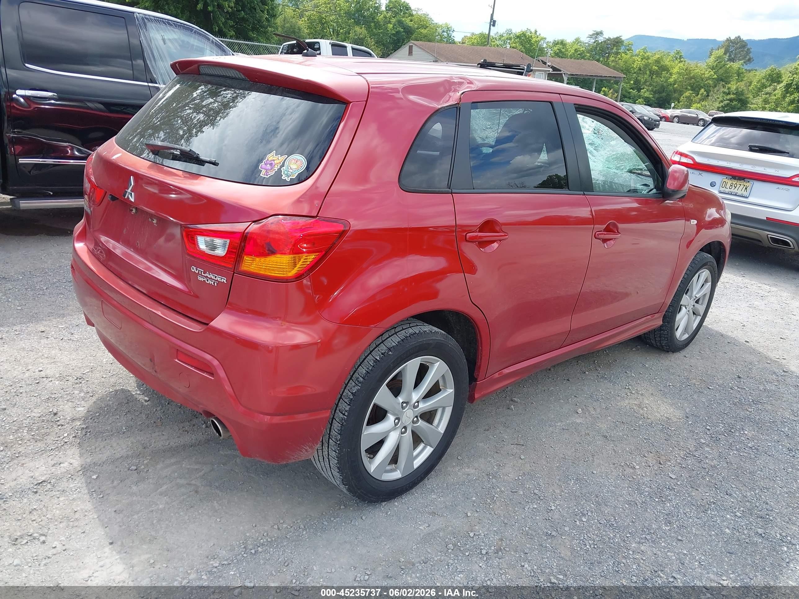 2012 Mitsubishi Outlander Sport Se Red vin: JA4AP4AU7CZ002024