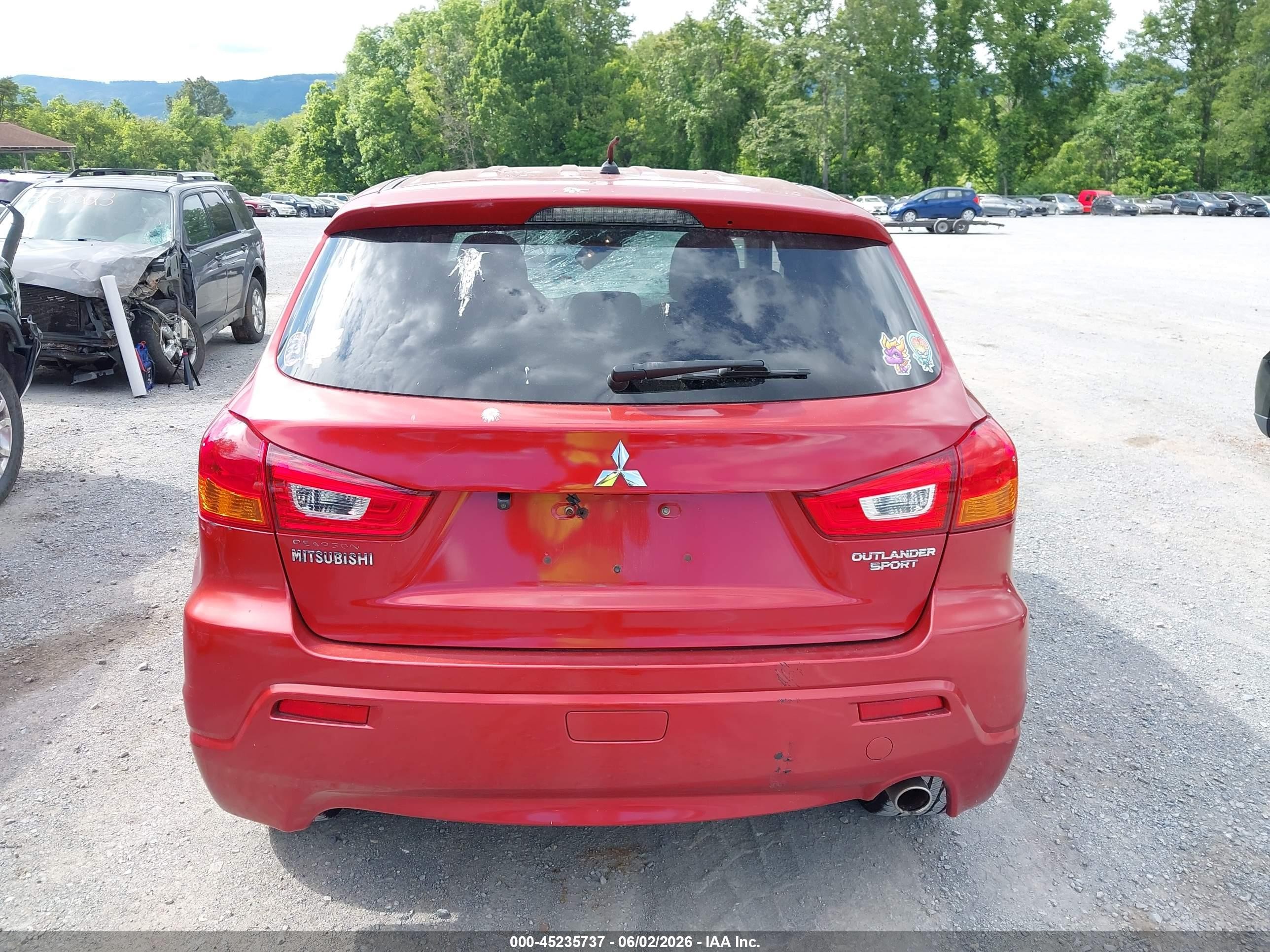 2012 Mitsubishi Outlander Sport Se Red vin: JA4AP4AU7CZ002024
