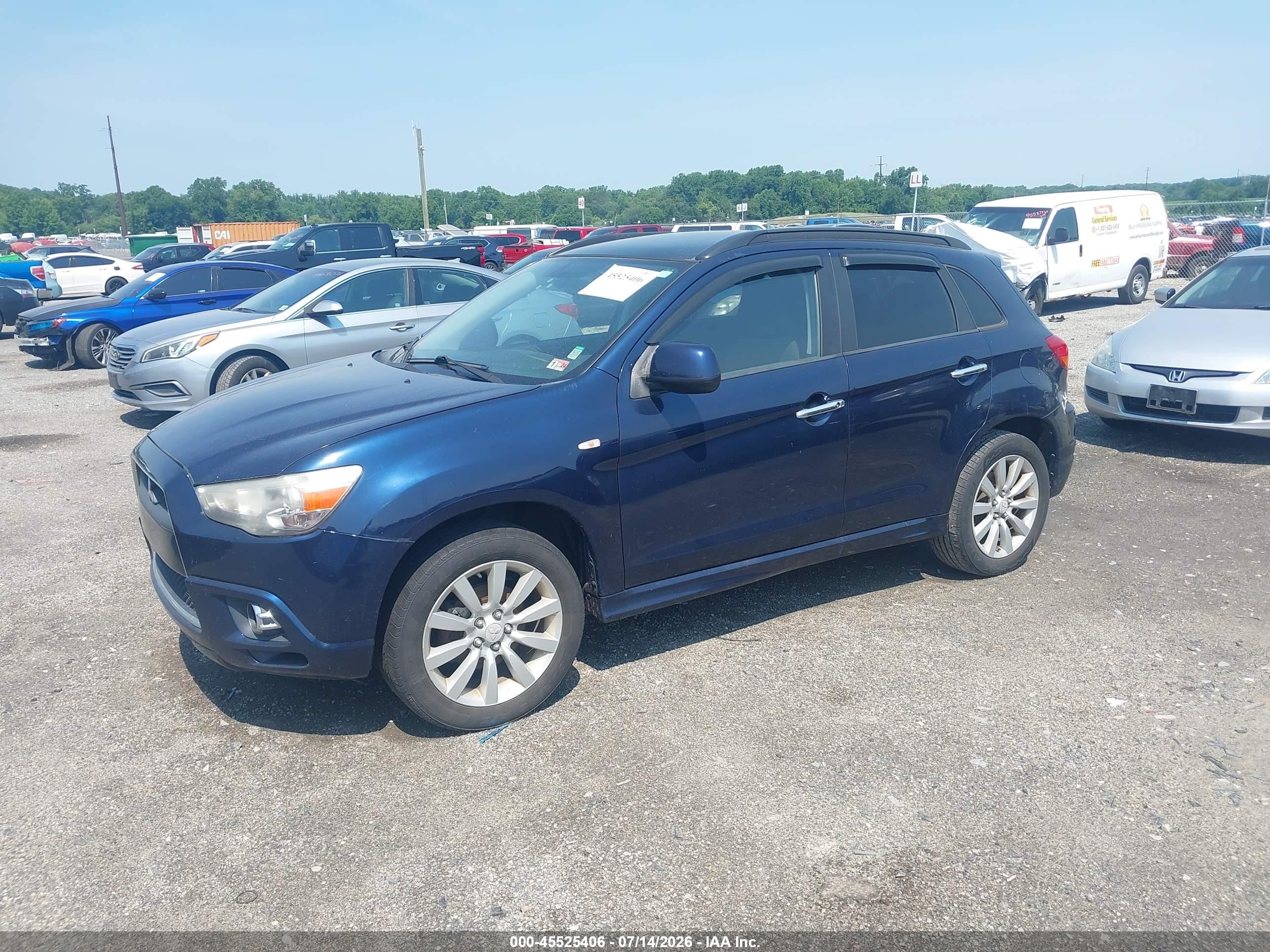 2011 Mitsubishi Outlander Sport Se Blue vin: JA4AP4AU9BZ015422