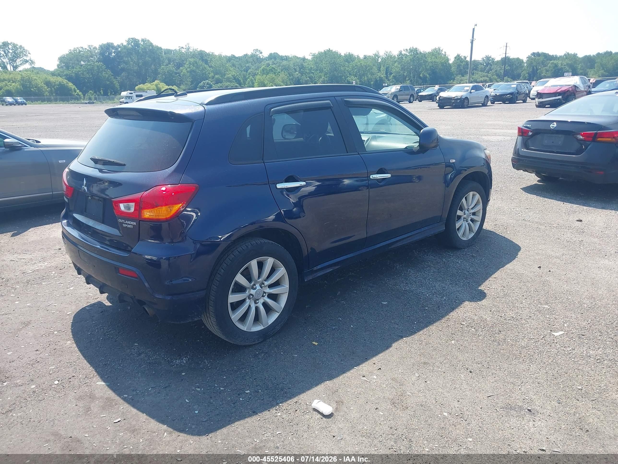 2011 Mitsubishi Outlander Sport Se Blue vin: JA4AP4AU9BZ015422