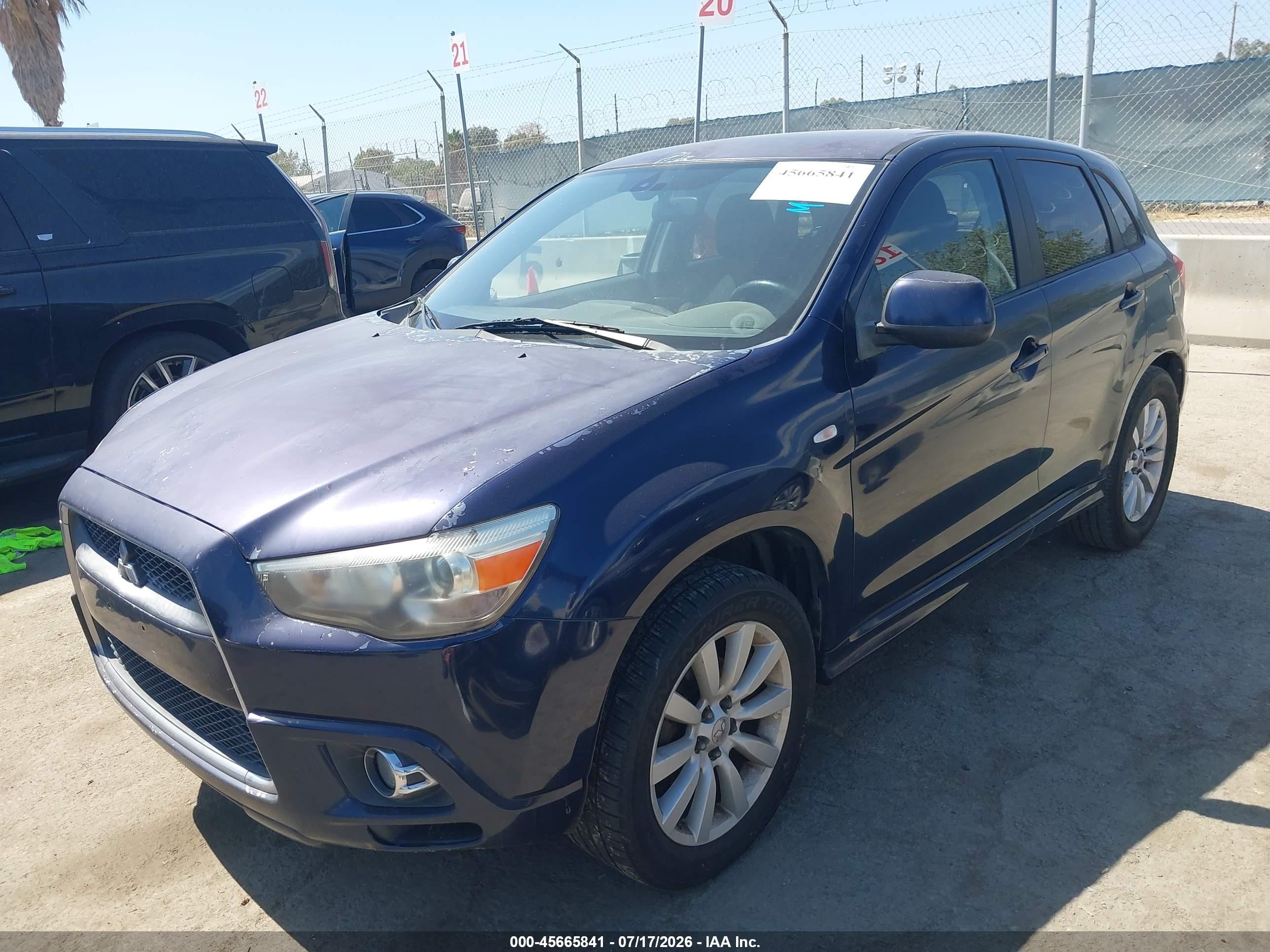 2011 Mitsubishi Outlander Sport Se Синий vin: JA4AP4AUXBZ019074