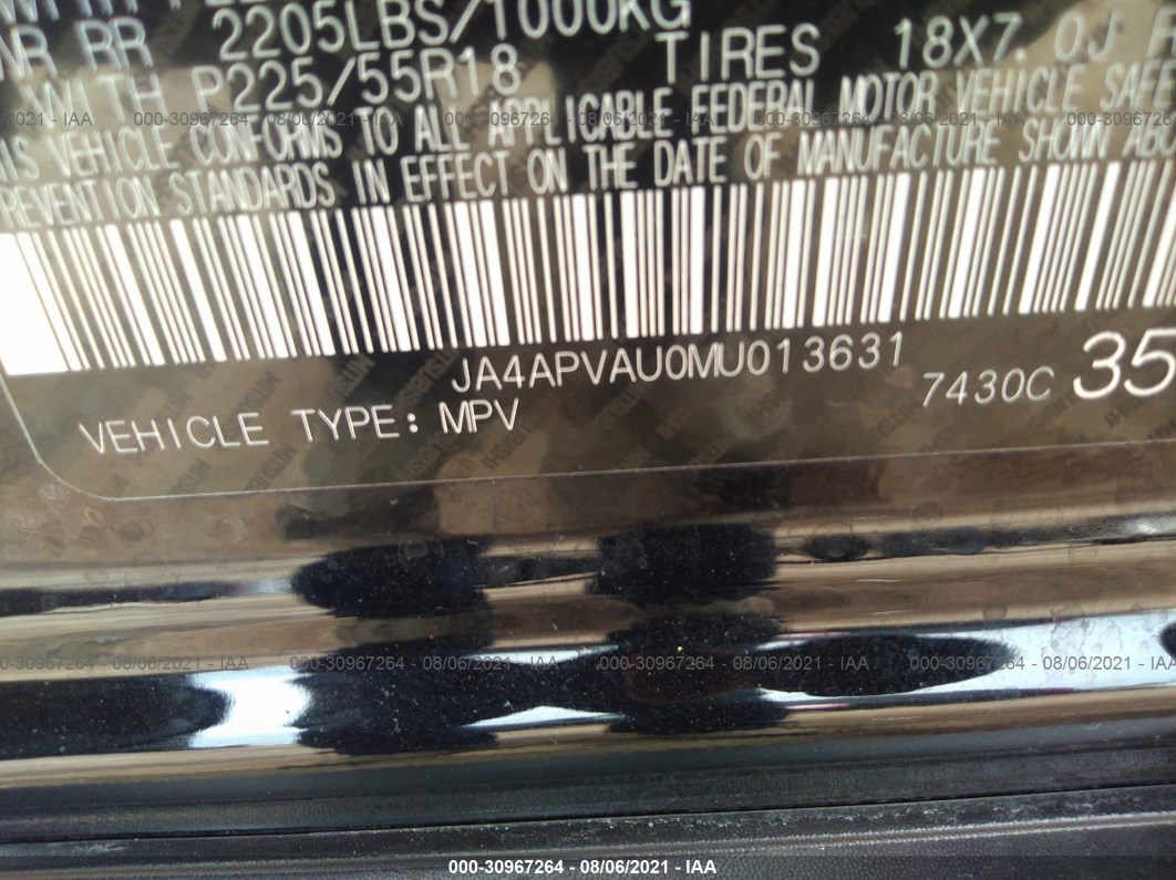 2021 Mitsubishi Outlander Sport Se Black vin: JA4APVAU0MU013631