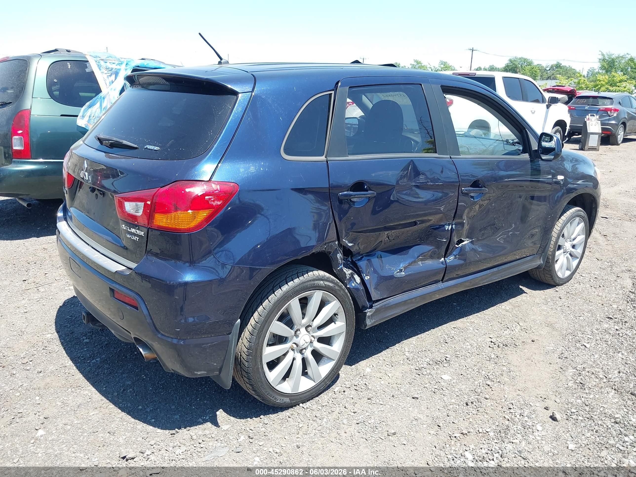 2011 Mitsubishi Outlander Sport Se Blue vin: JA4AR4AU0BZ009356