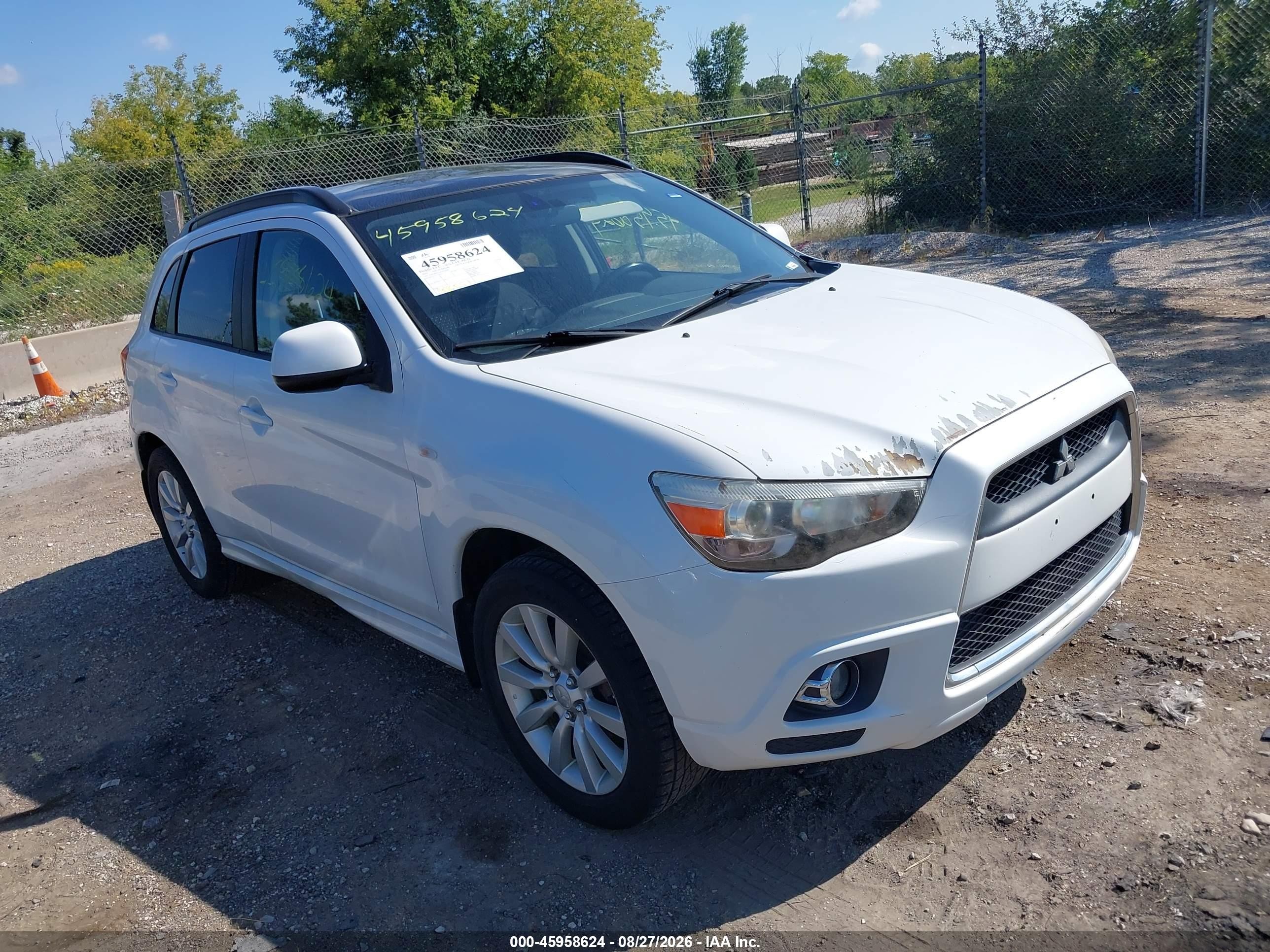2011 Mitsubishi Outlander Sport Se White vin: JA4AR4AU3BZ009044