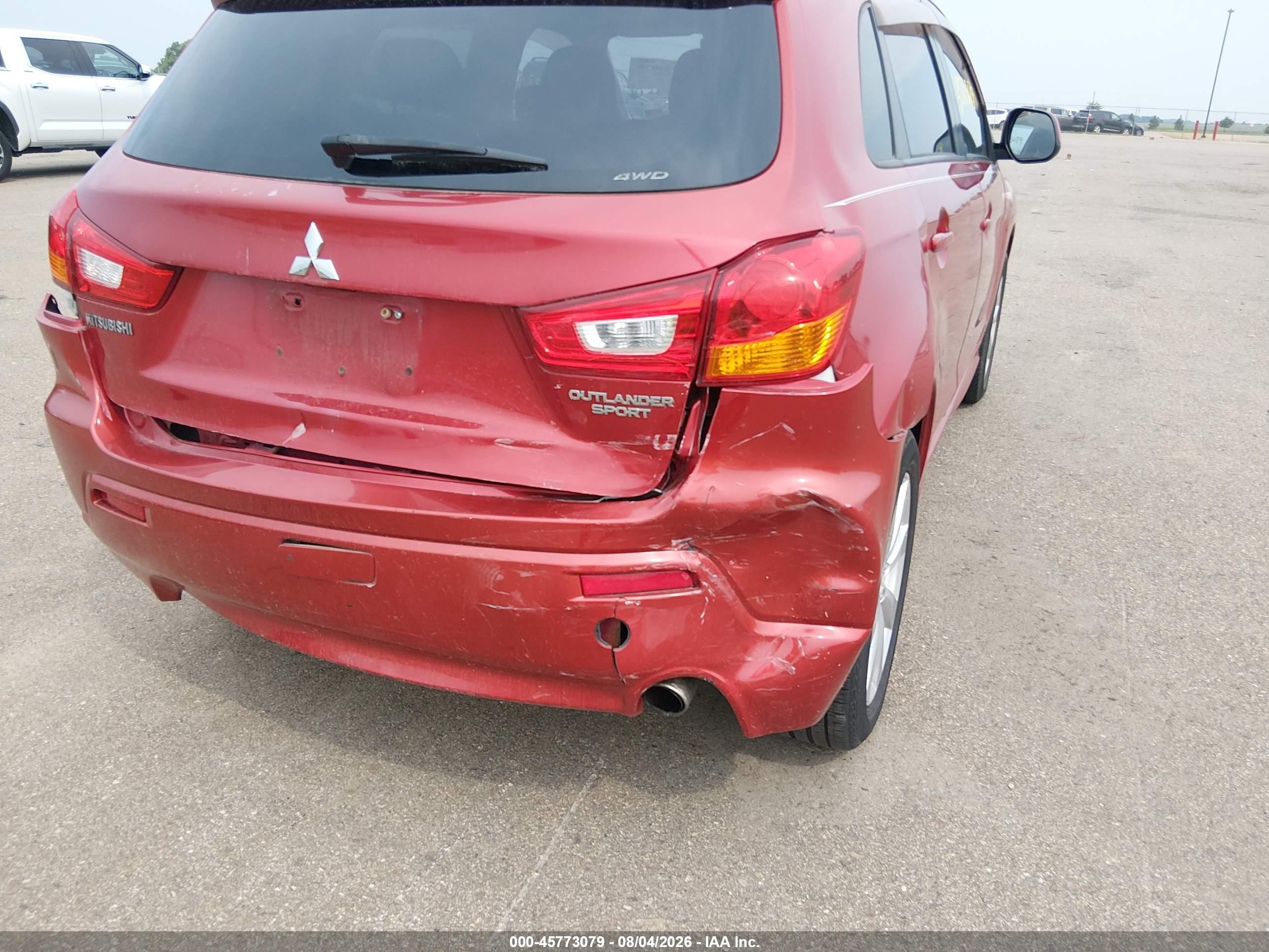 2012 Mitsubishi Outlander Sport Se Maroon vin: JA4AR4AU6CZ003109