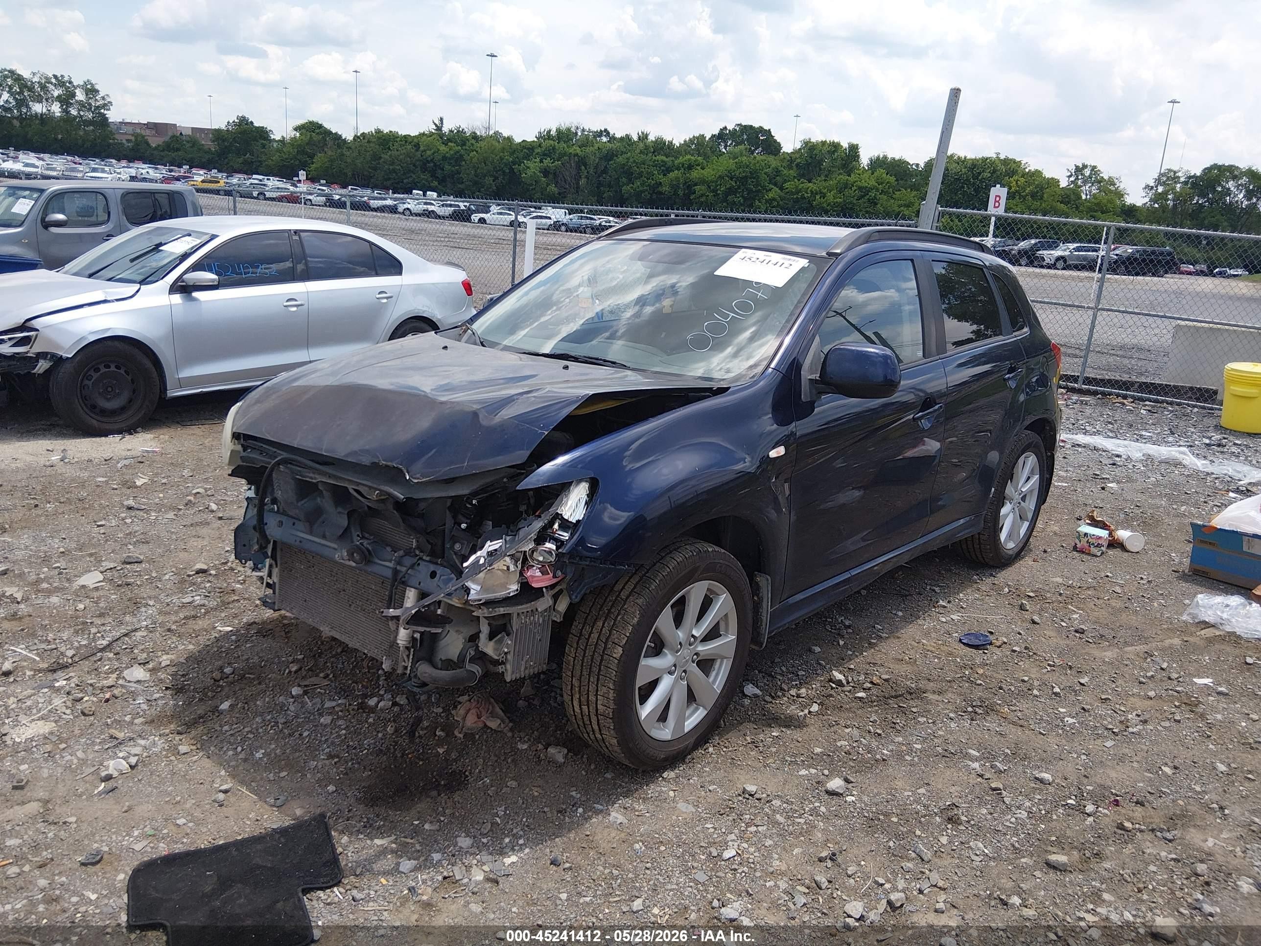 2012 Mitsubishi Outlander Sport Se Blue vin: JA4AR4AU6CZ004079