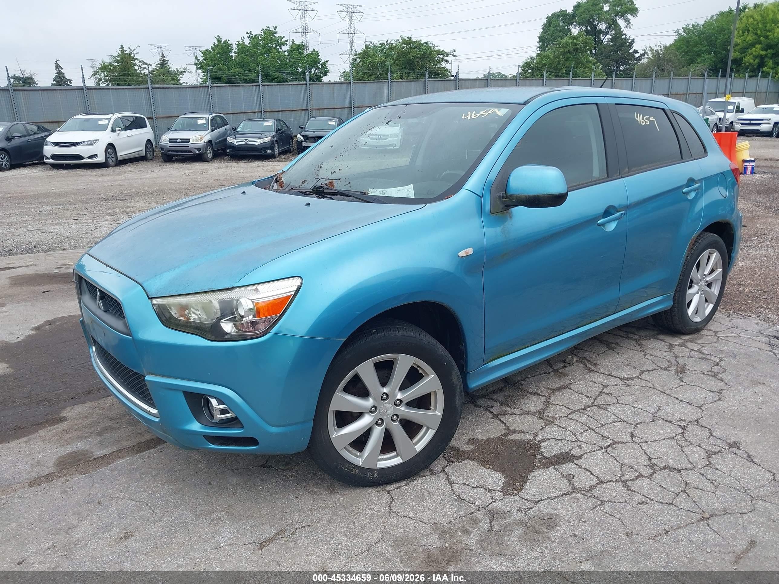 2012 Mitsubishi Outlander Sport Se Бирюзовый vin: JA4AR4AU8CZ002026