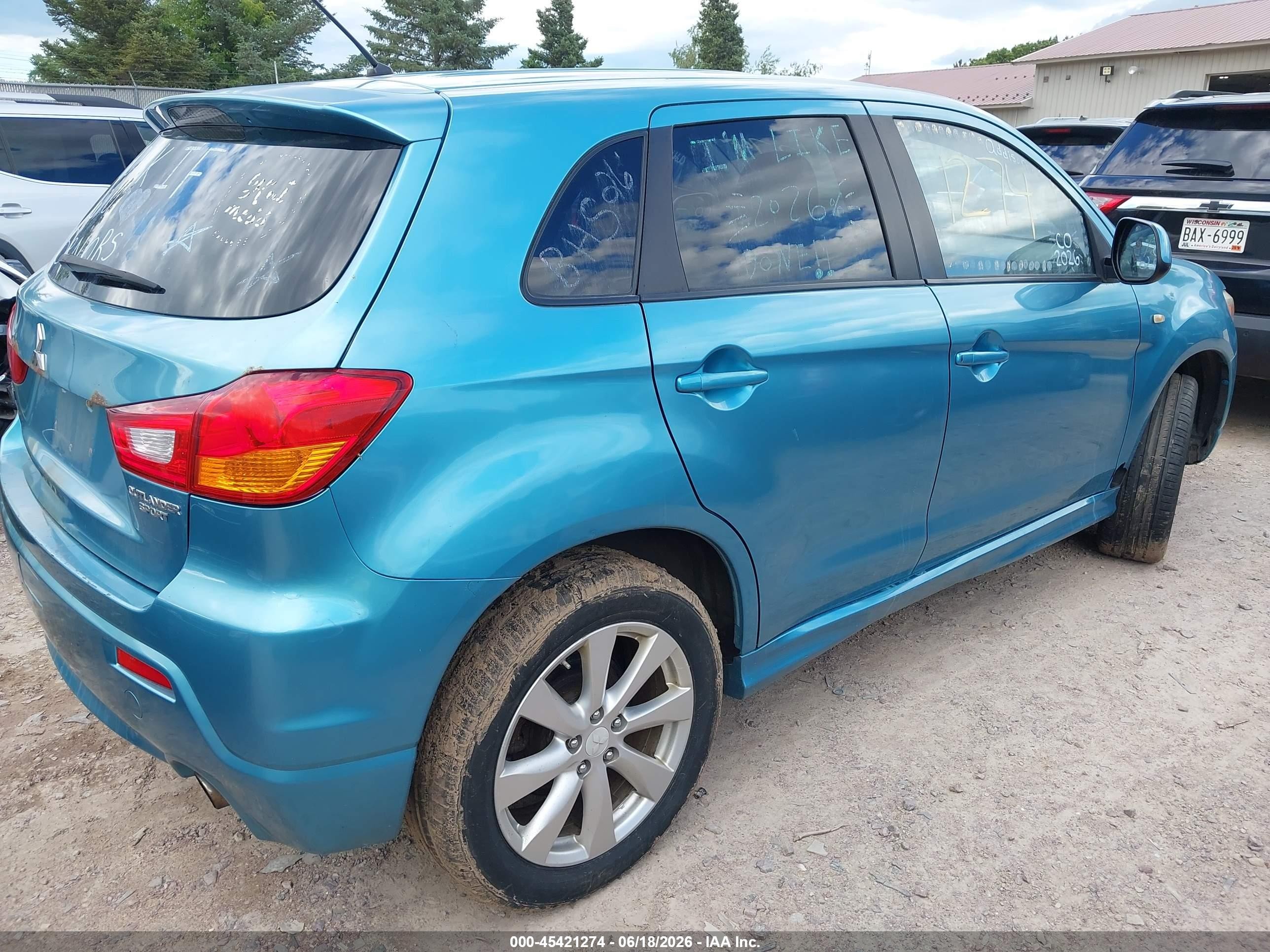 2012 Mitsubishi Outlander Sport Se Blue vin: JA4AR4AU9CZ009812