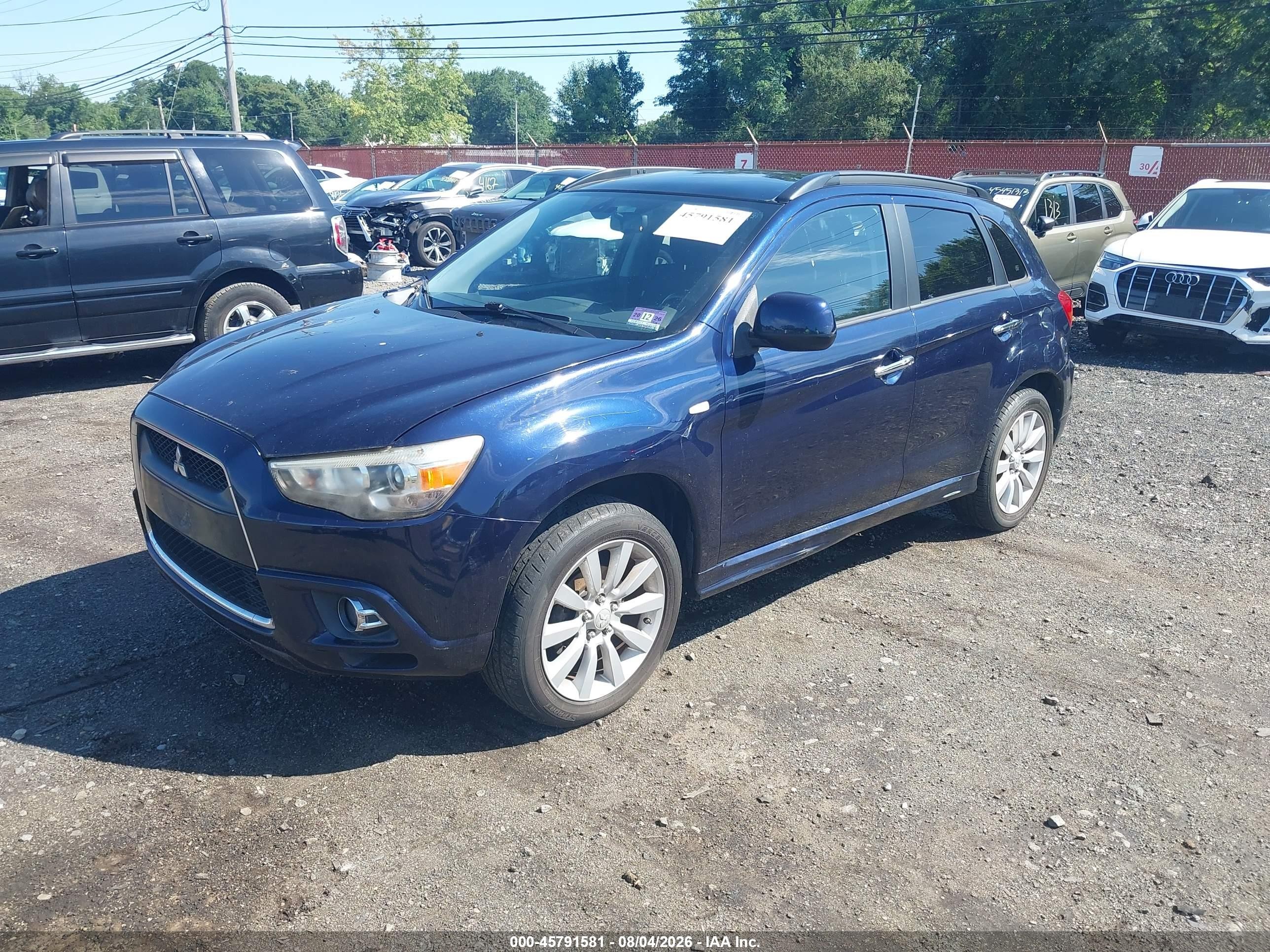 2011 Mitsubishi Outlander Sport Se Синий vin: JA4AR4AUXBZ000616
