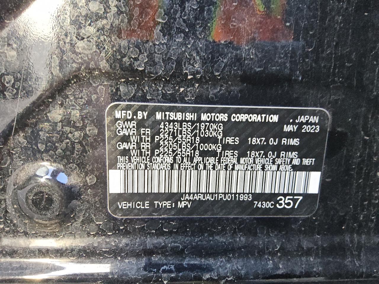 2023 Mitsubishi Outlander Sport S/se Черный vin: JA4ARUAU1PU011993