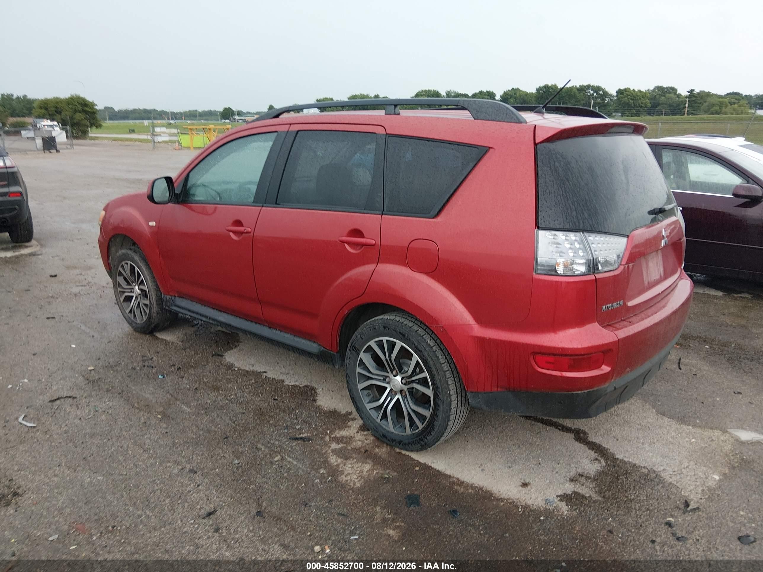 2012 Mitsubishi Outlander Es Red vin: JA4AS2AW0CU006885