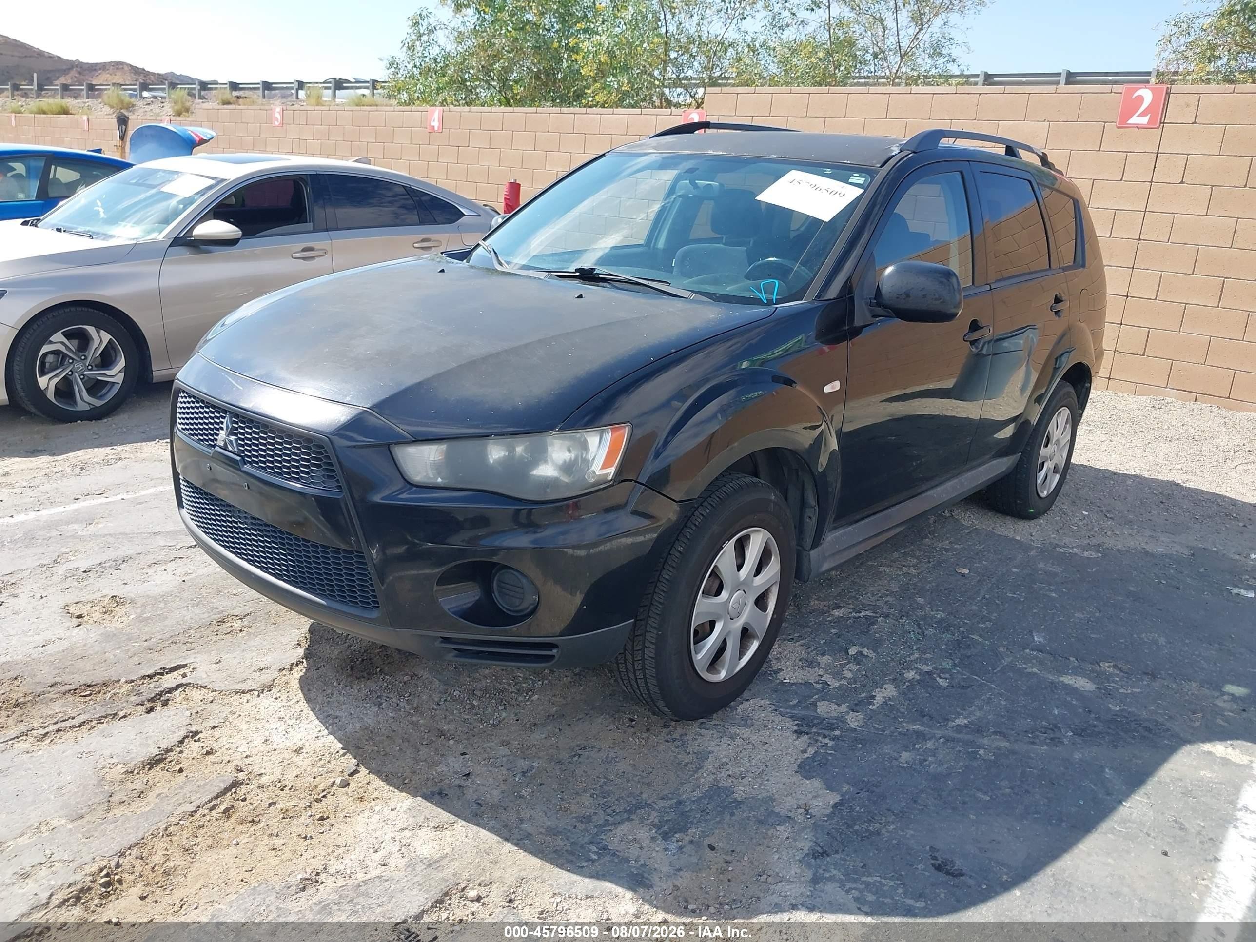 2012 Mitsubishi Outlander Es Black vin: JA4AS2AW5CU001598