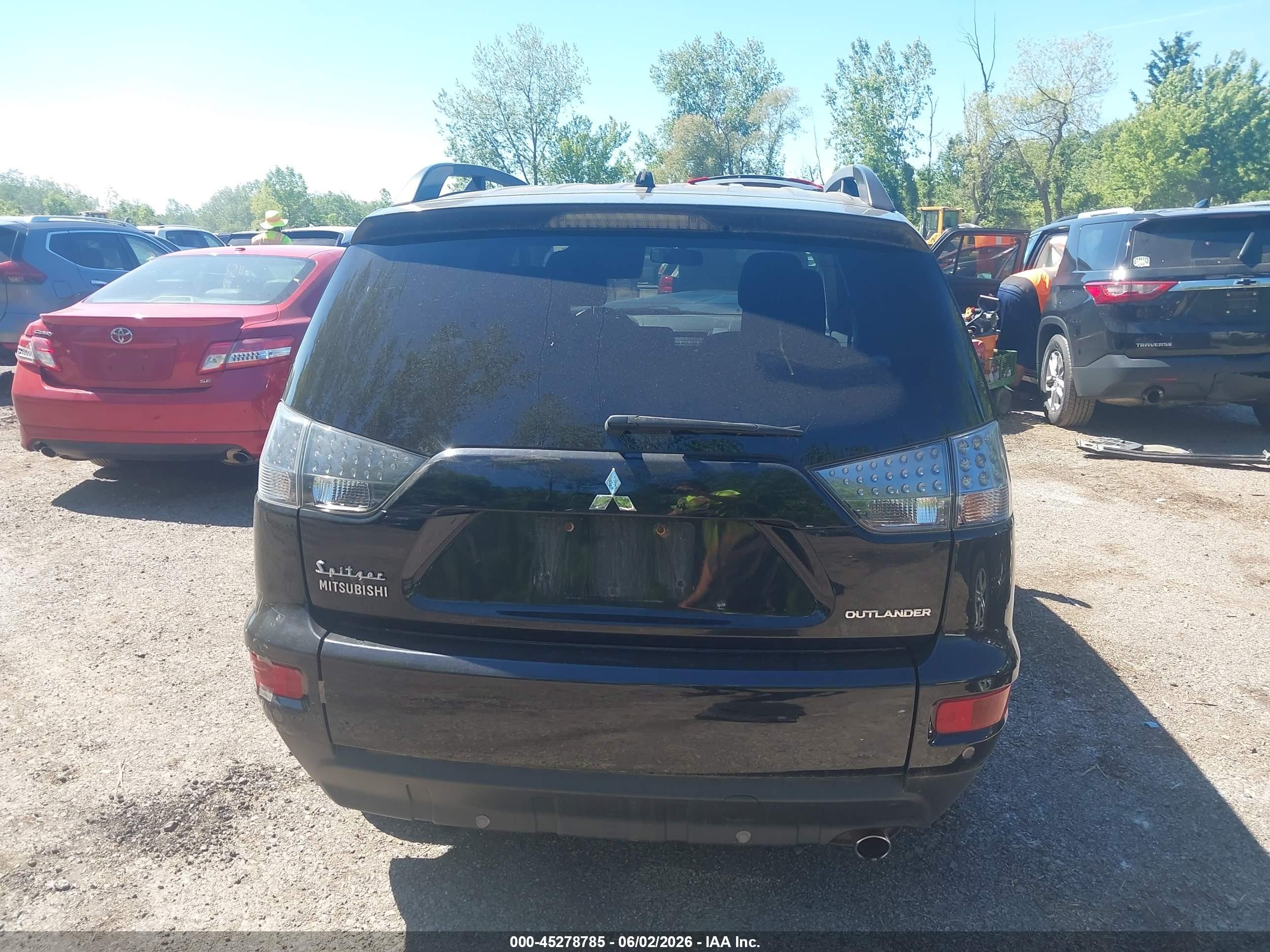 2012 Mitsubishi Outlander Es Black vin: JA4AS2AW5CU006266