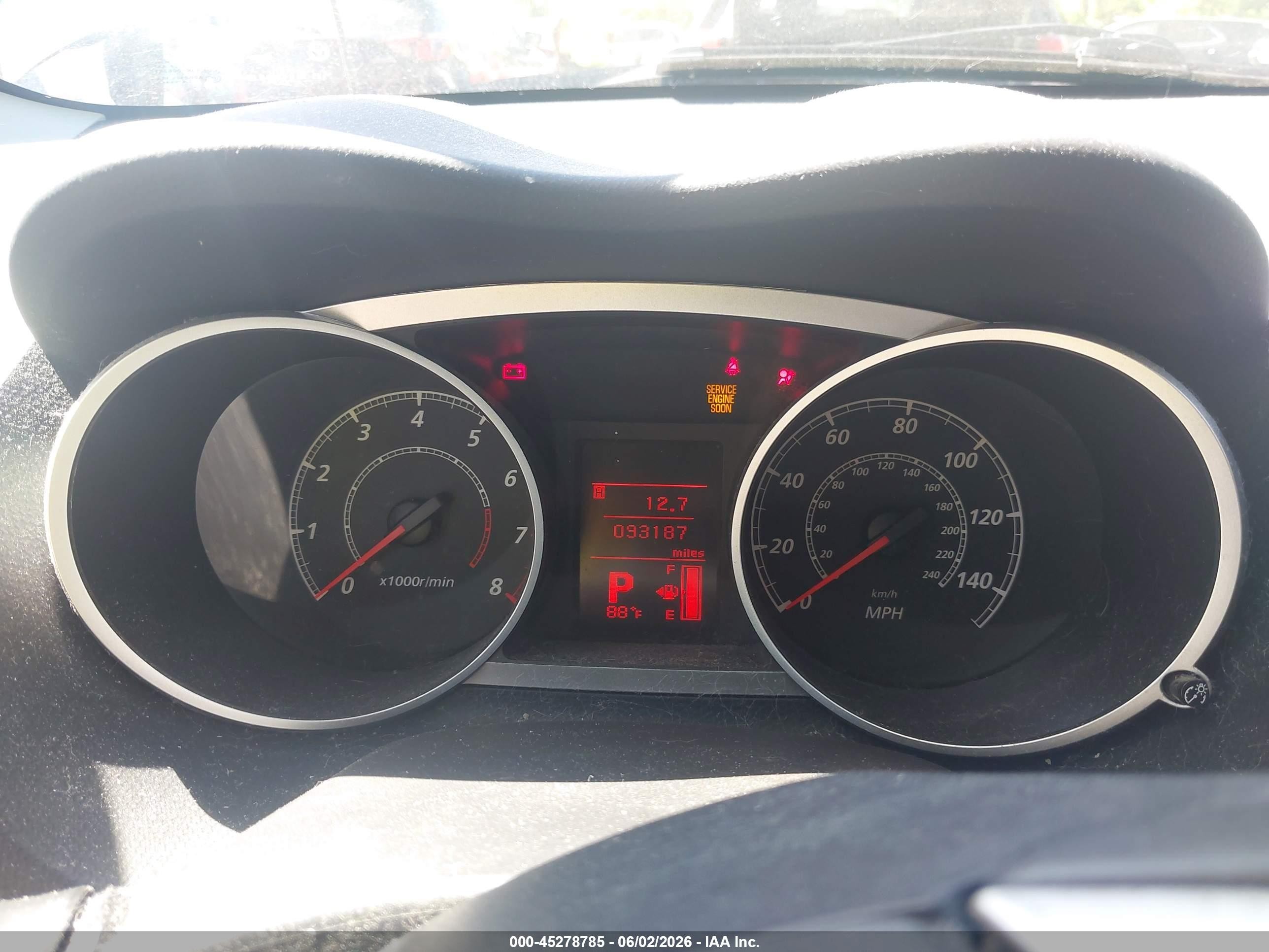 2012 Mitsubishi Outlander Es Black vin: JA4AS2AW5CU006266