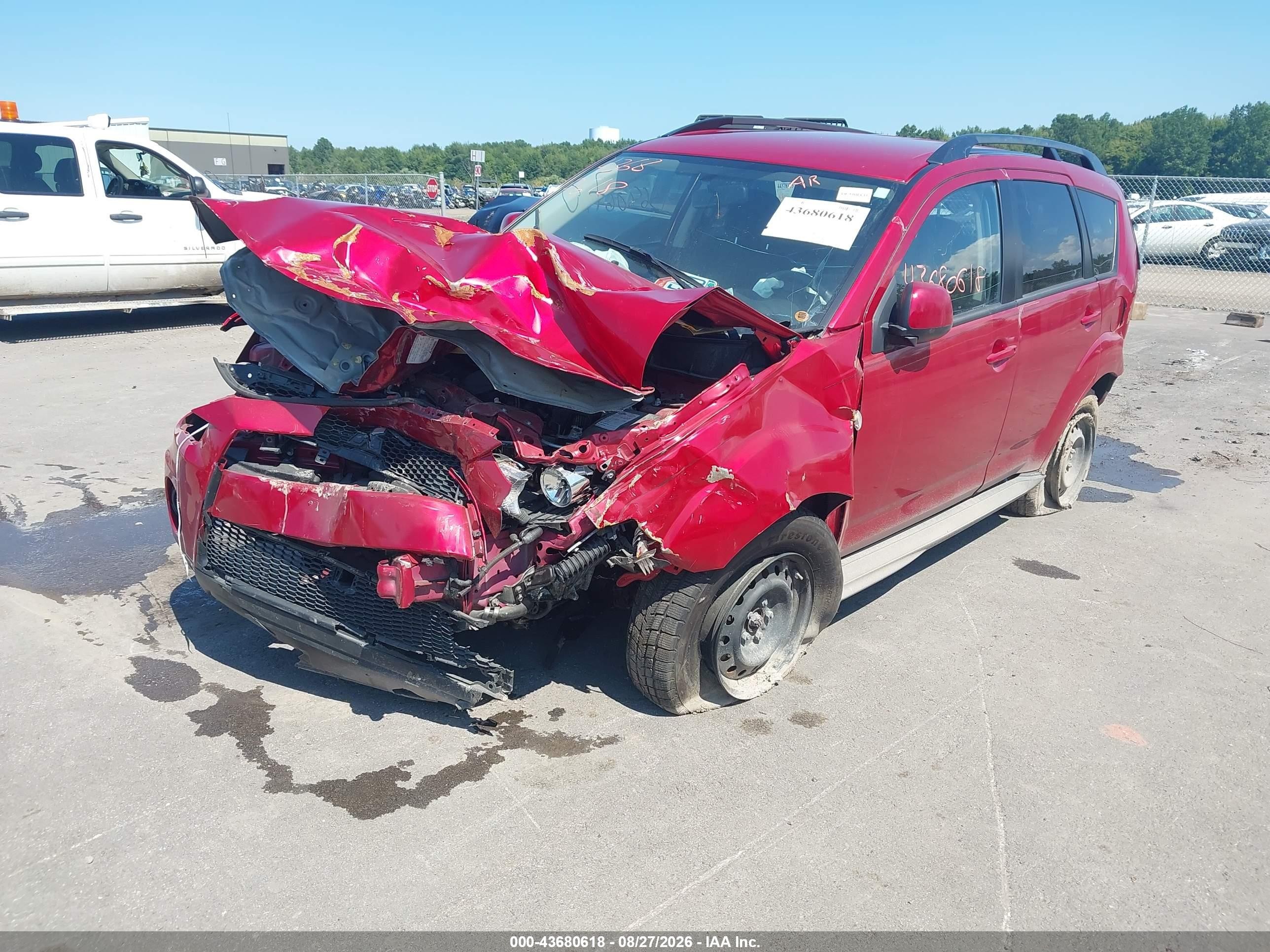 2013 Mitsubishi Outlander Es Red vin: JA4AS2AW5DU001795