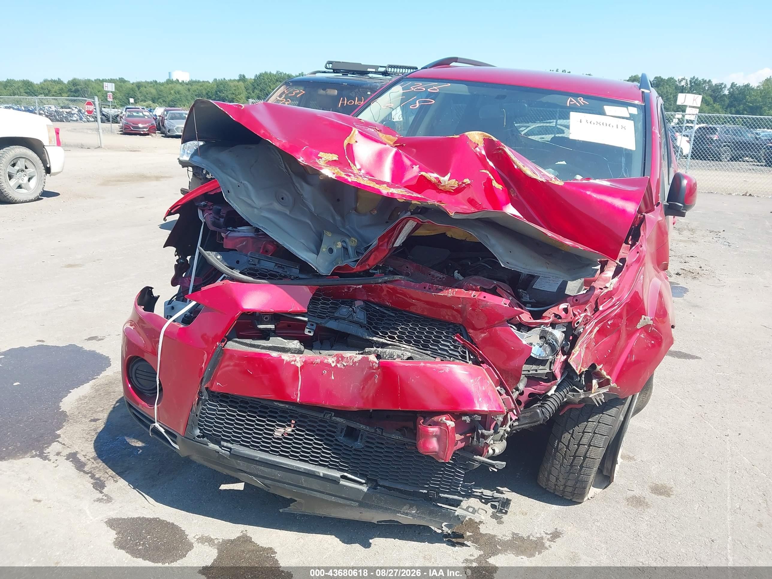2013 Mitsubishi Outlander Es Red vin: JA4AS2AW5DU001795
