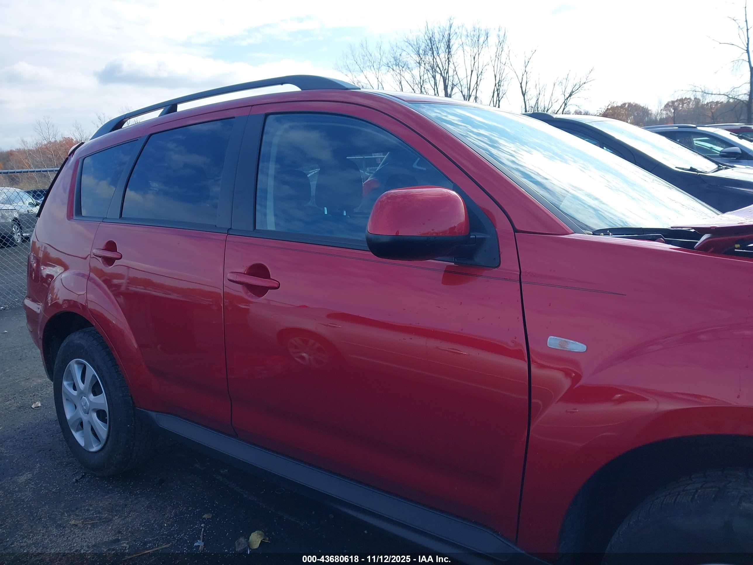 2013 Mitsubishi Outlander Es Red vin: JA4AS2AW5DU001795