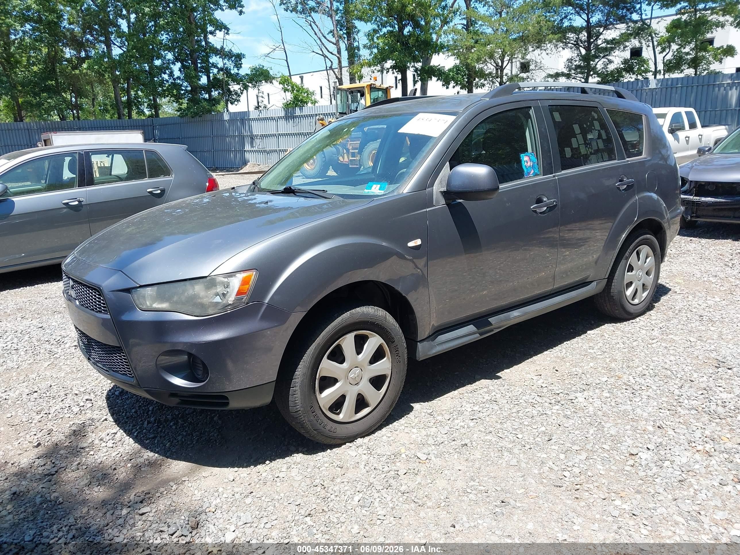 2012 Mitsubishi Outlander Es Gray vin: JA4AS2AW6CU011900