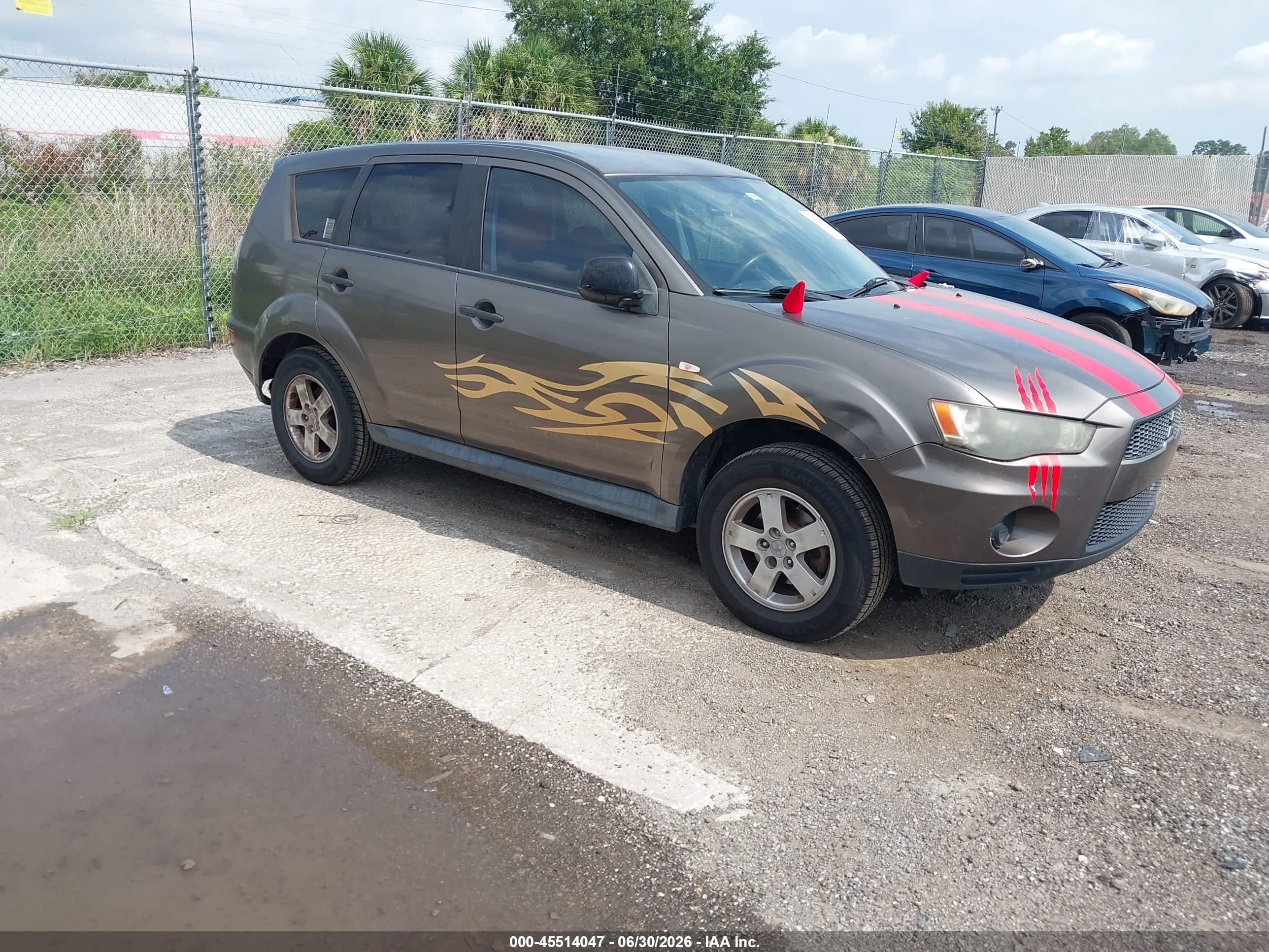 2011 Mitsubishi Outlander Es Gray vin: JA4AS2AW7BU007725