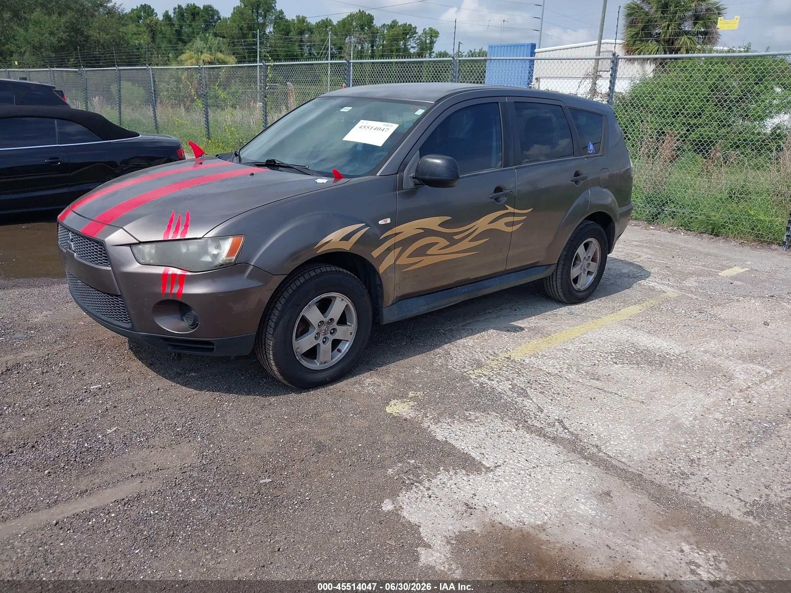 2011 Mitsubishi Outlander Es Gray vin: JA4AS2AW7BU007725