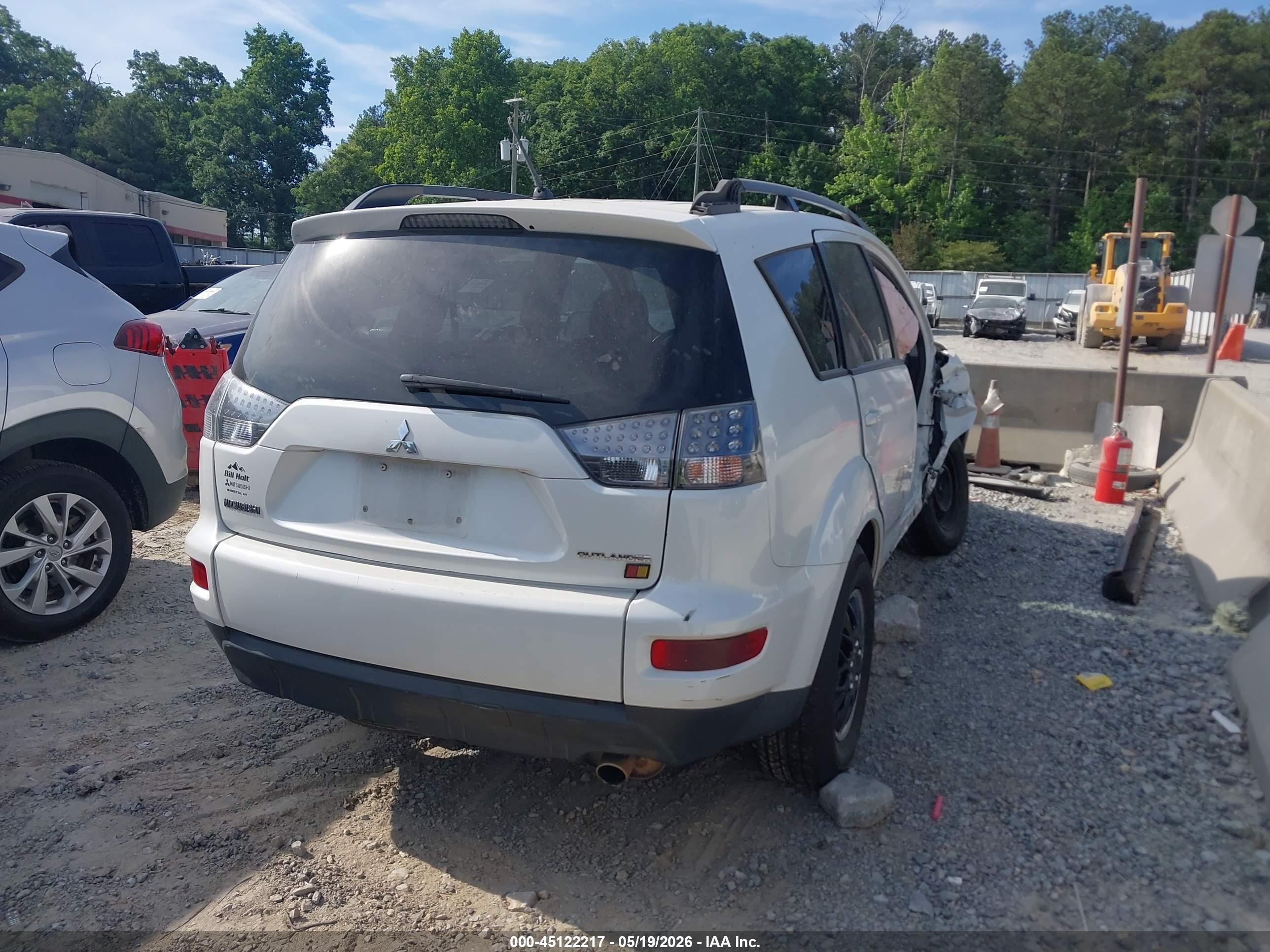 2012 Mitsubishi Outlander Es White vin: JA4AS2AWXCU001662