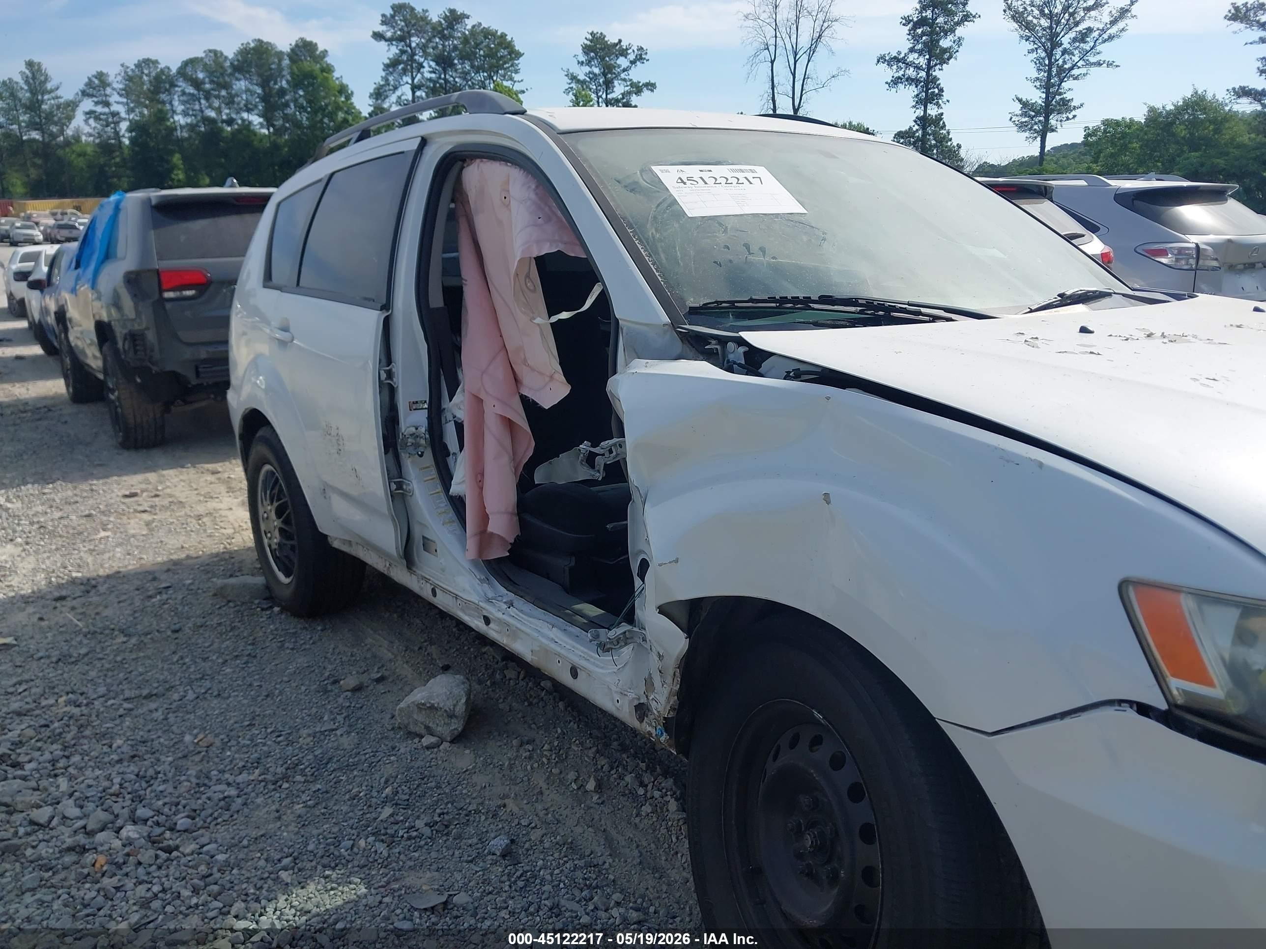 2012 Mitsubishi Outlander Es White vin: JA4AS2AWXCU001662