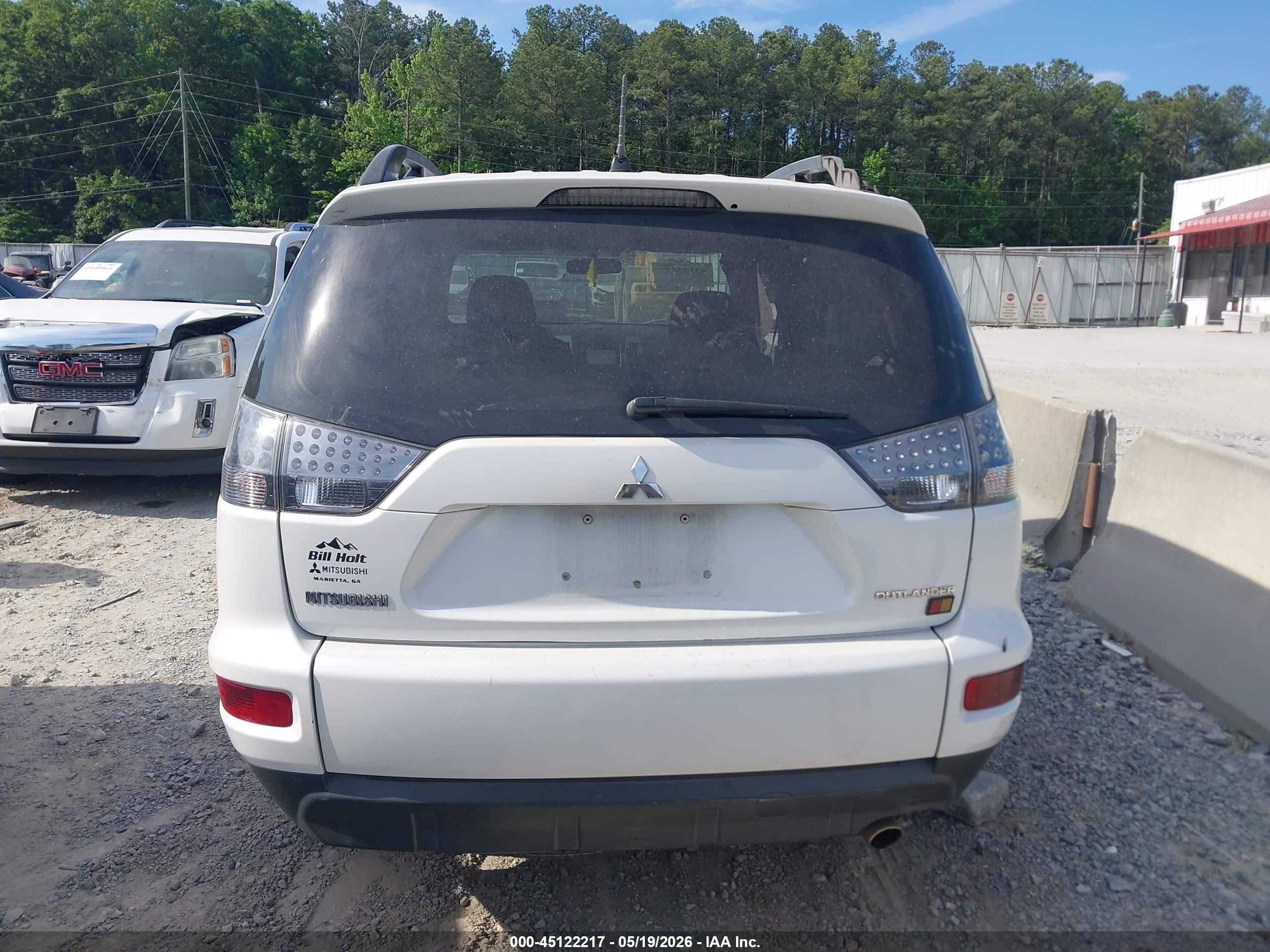 2012 Mitsubishi Outlander Es White vin: JA4AS2AWXCU001662