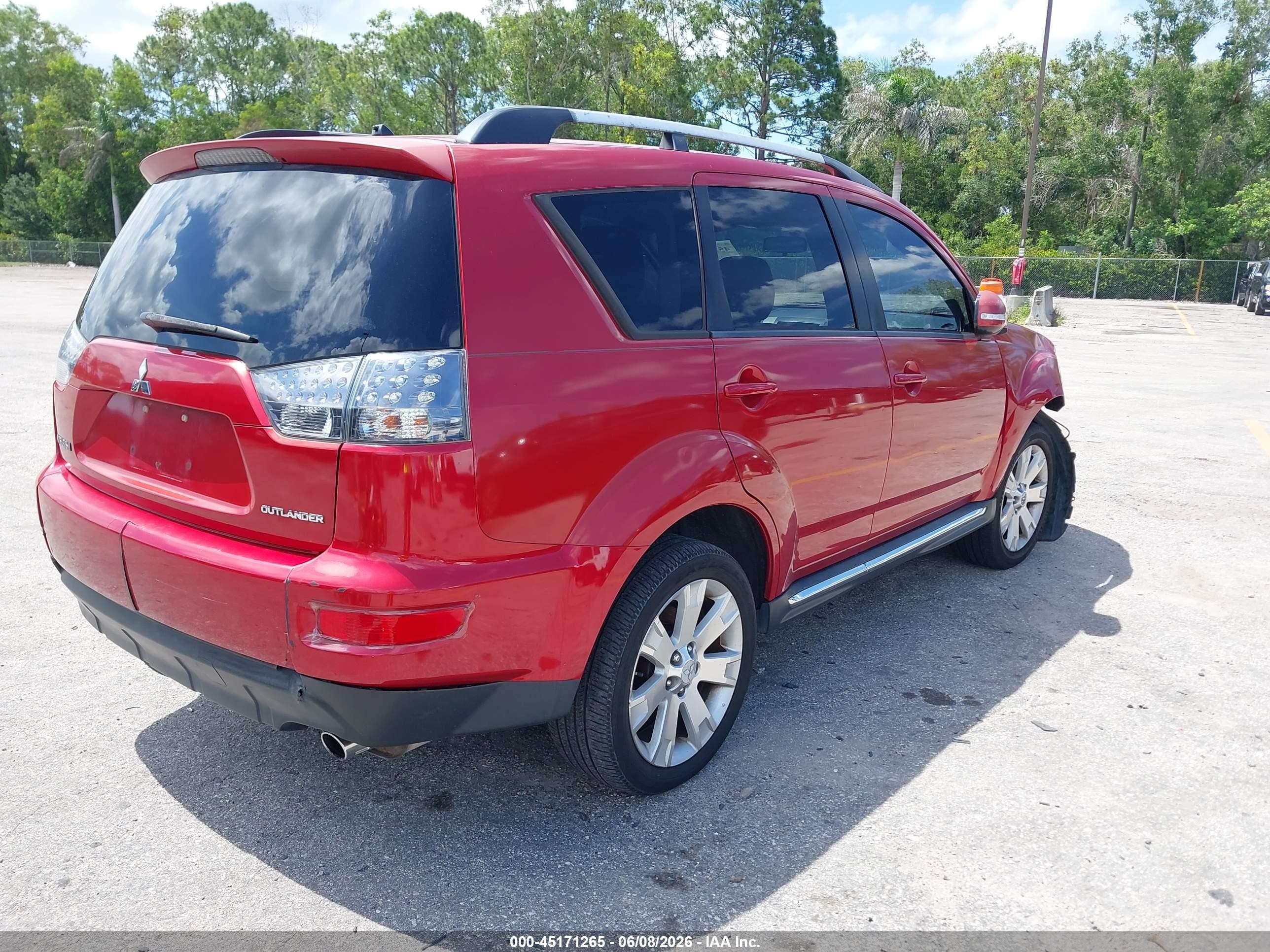 2012 Mitsubishi Outlander Se Красный vin: JA4AS3AW0CU003006