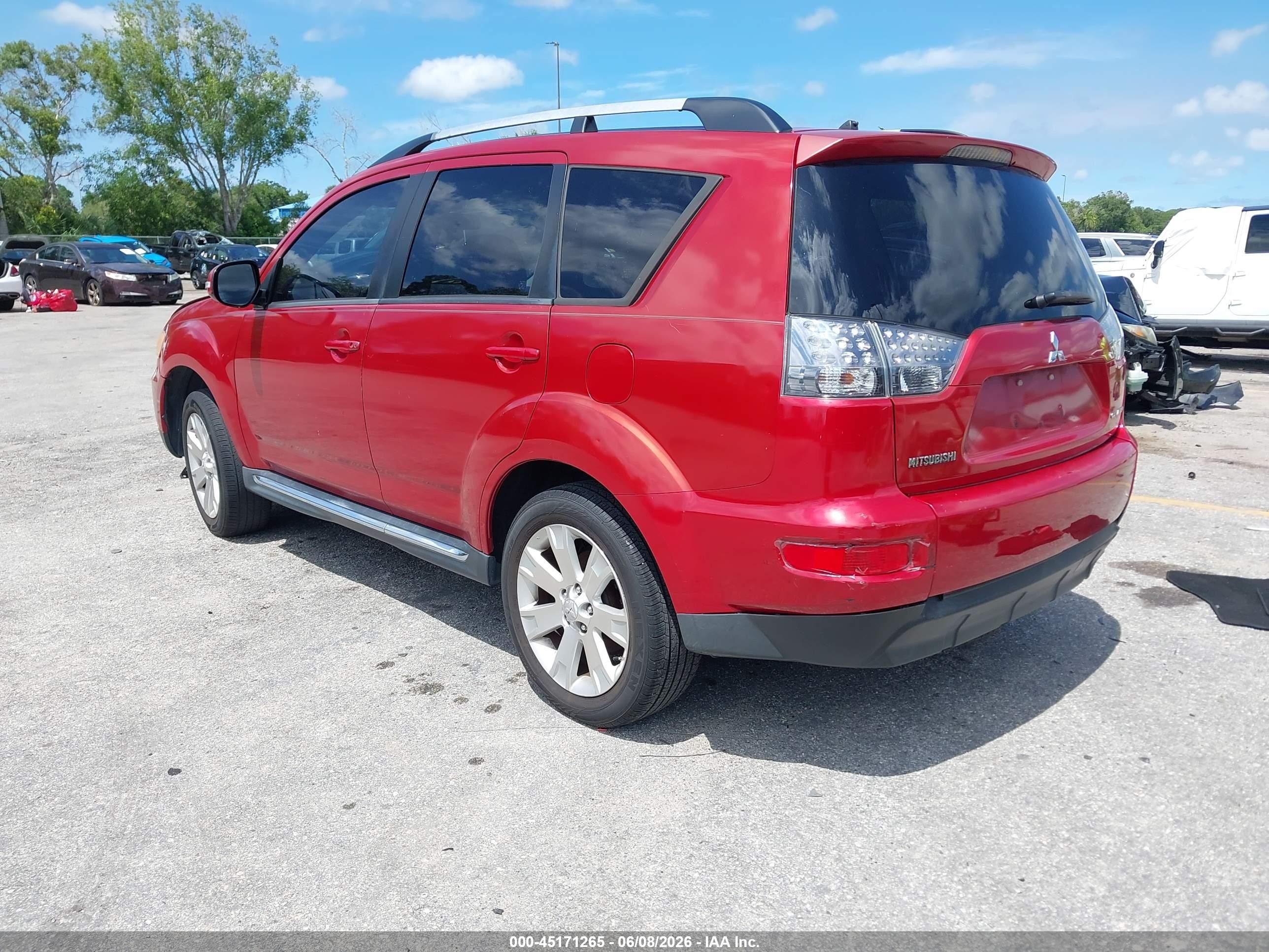 2012 Mitsubishi Outlander Se Красный vin: JA4AS3AW0CU003006