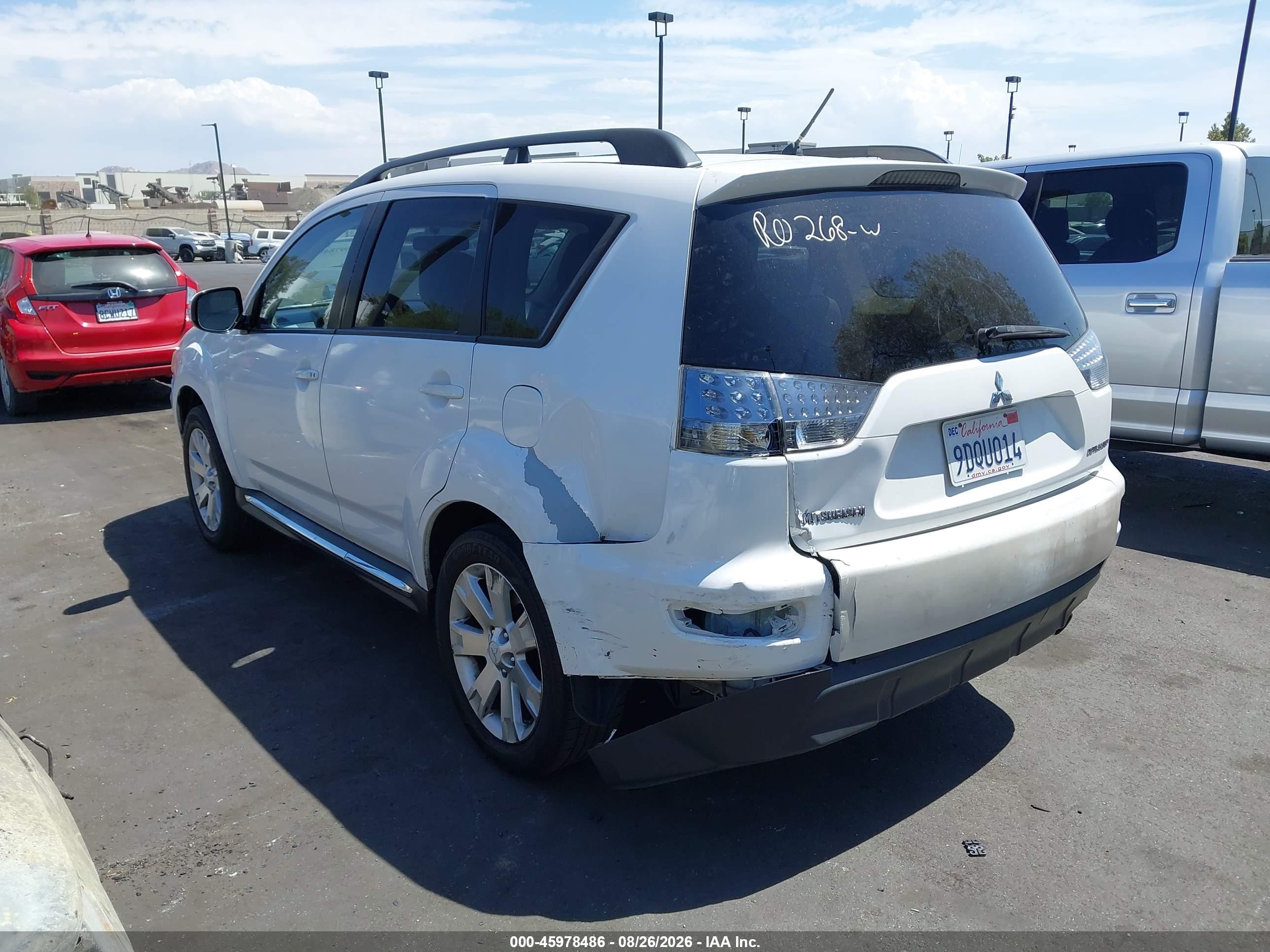 2010 Mitsubishi Outlander Se White vin: JA4AS3AW5AZ013871