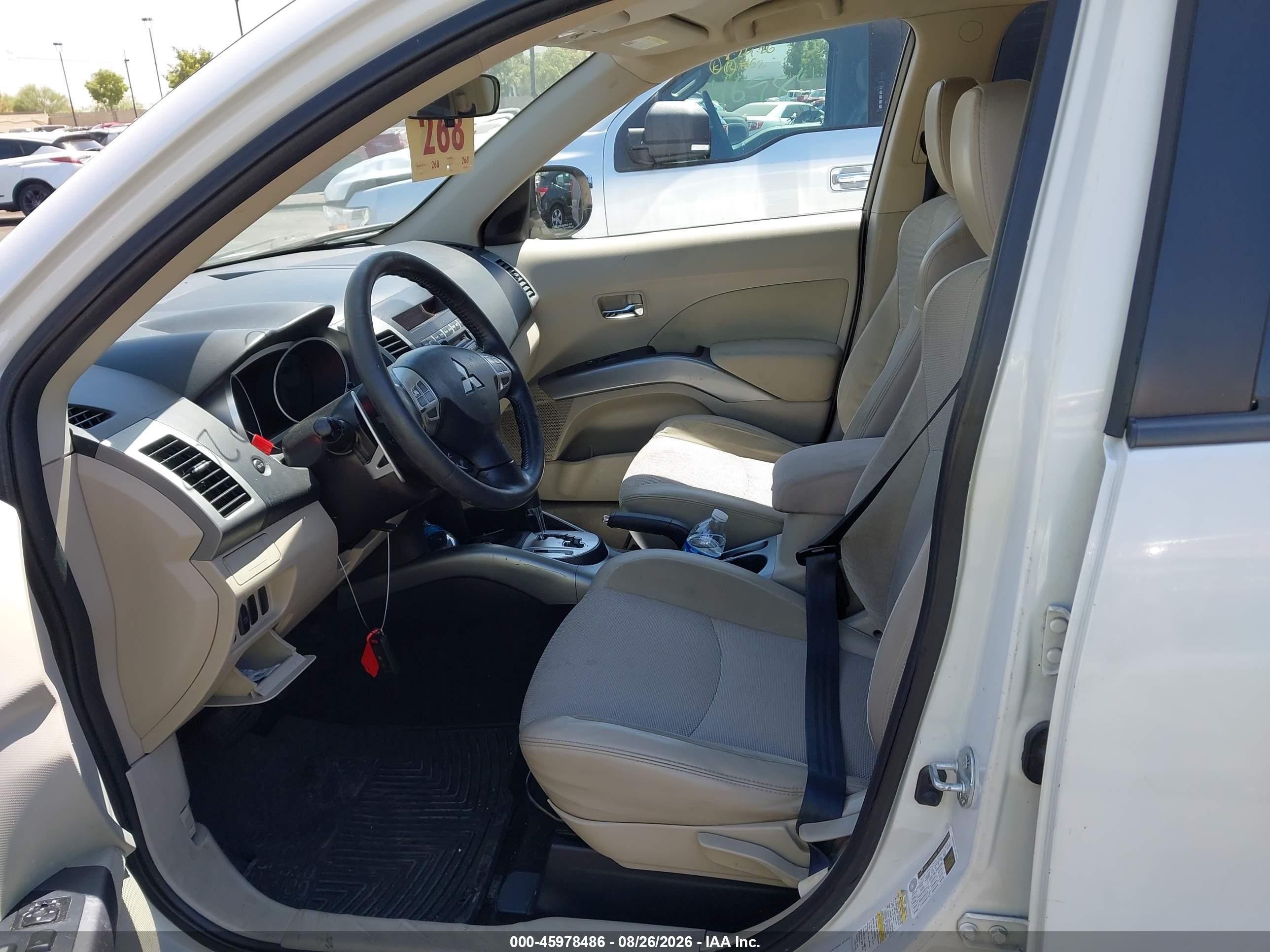 2010 Mitsubishi Outlander Se White vin: JA4AS3AW5AZ013871