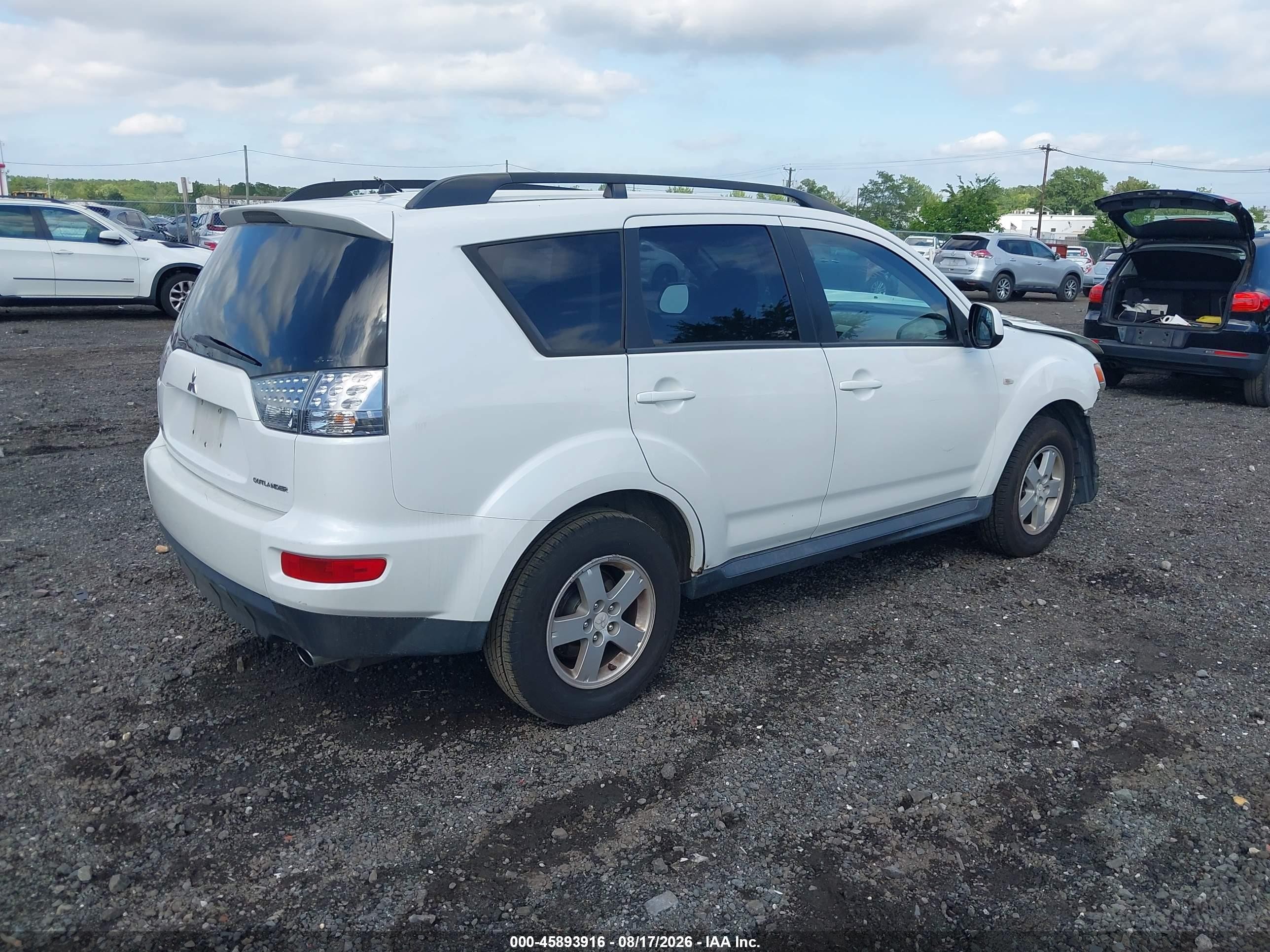 2010 Mitsubishi Outlander Es White vin: JA4AT2AW6AZ013983