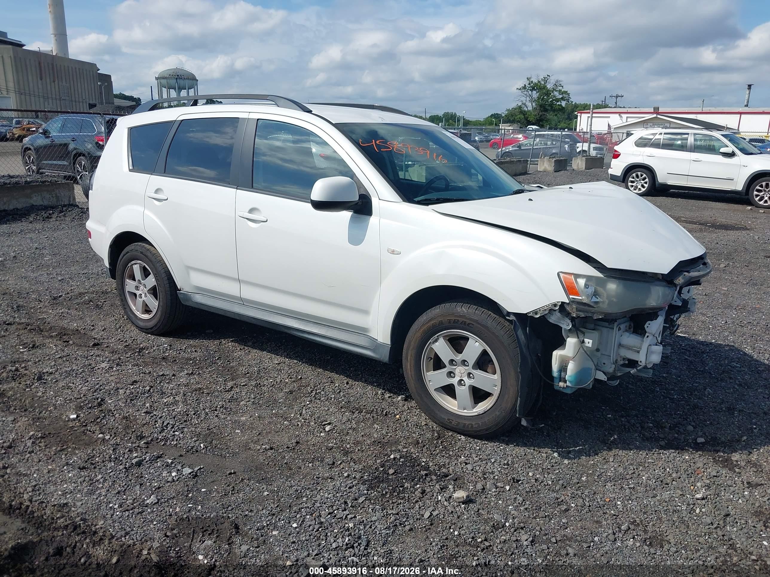 2010 Mitsubishi Outlander Es White vin: JA4AT2AW6AZ013983